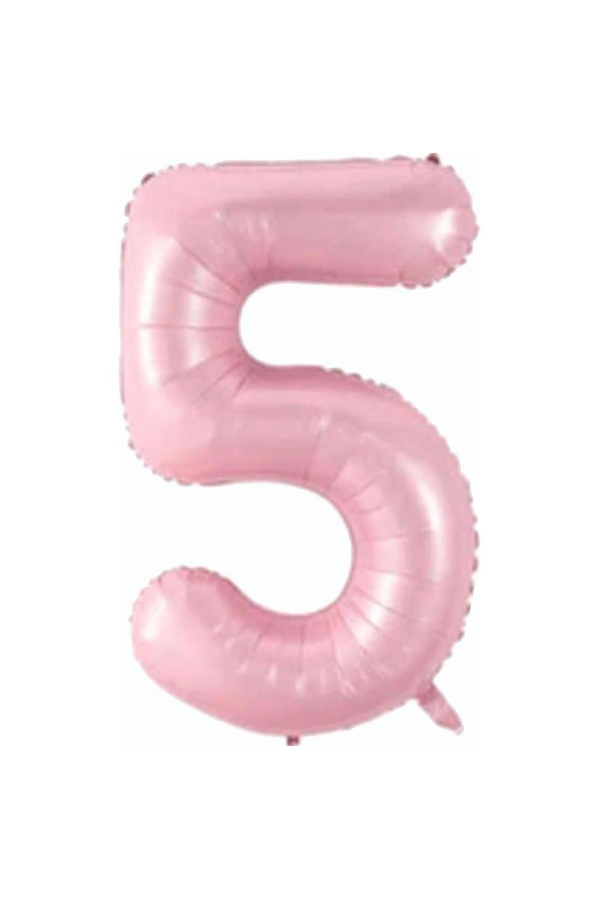 MİNAY 5 RAKAM FOLYO BALON PEMBE RENK 34" 76cm