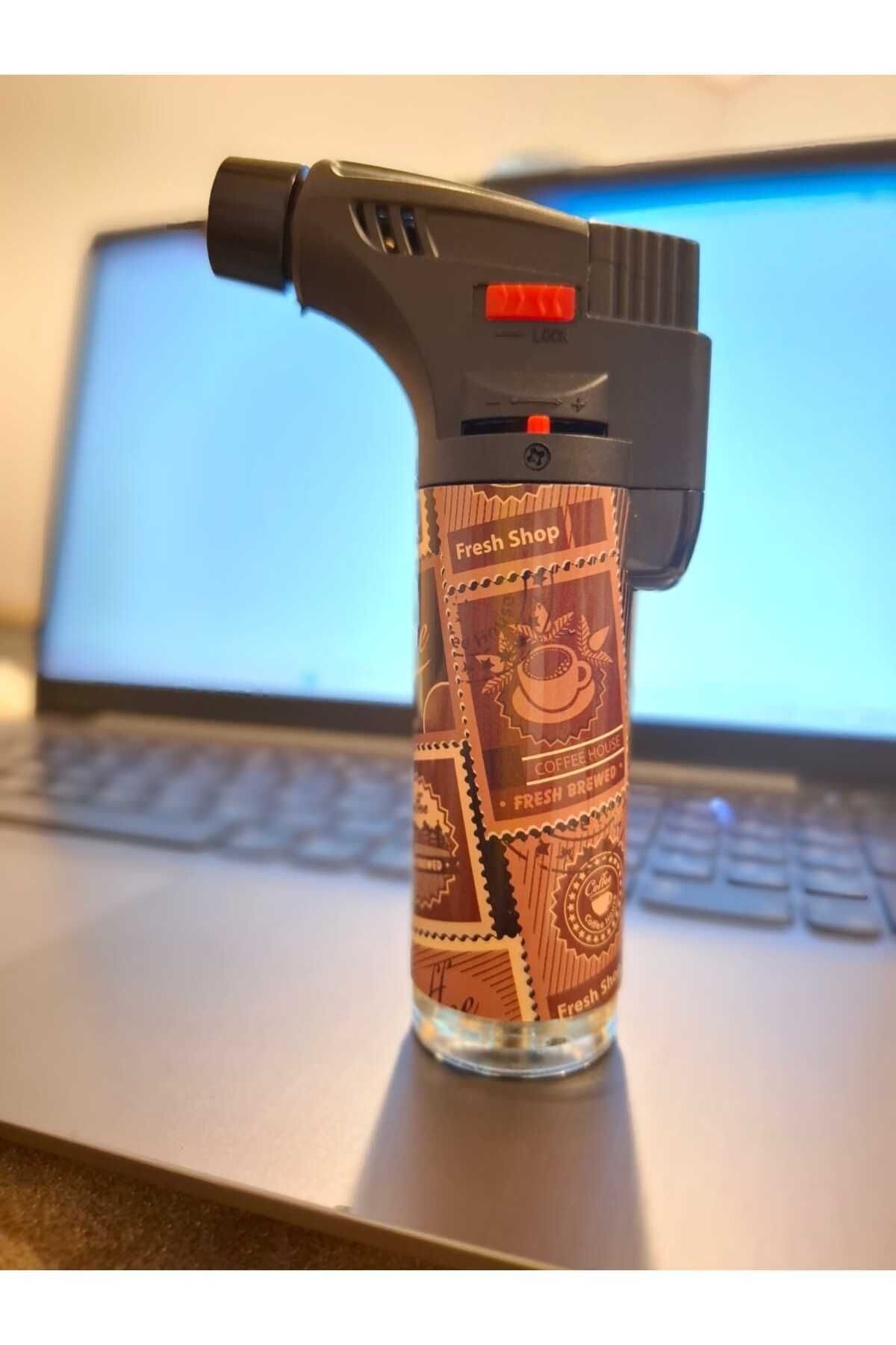 Generic-1pc Stylish Appearance Printed Charcoal Lighter Refillable Gas Torch Lighter 3