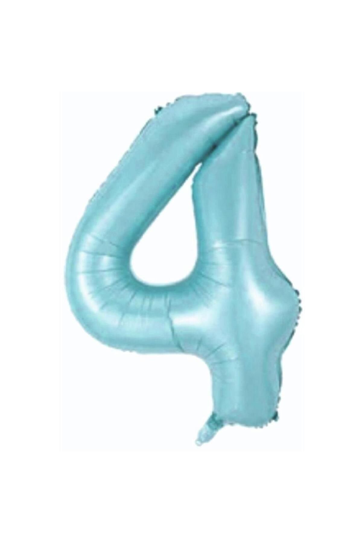 MİNAY 4 RAKAM FOLYO BALON MAVİ RENK 34" 76cm