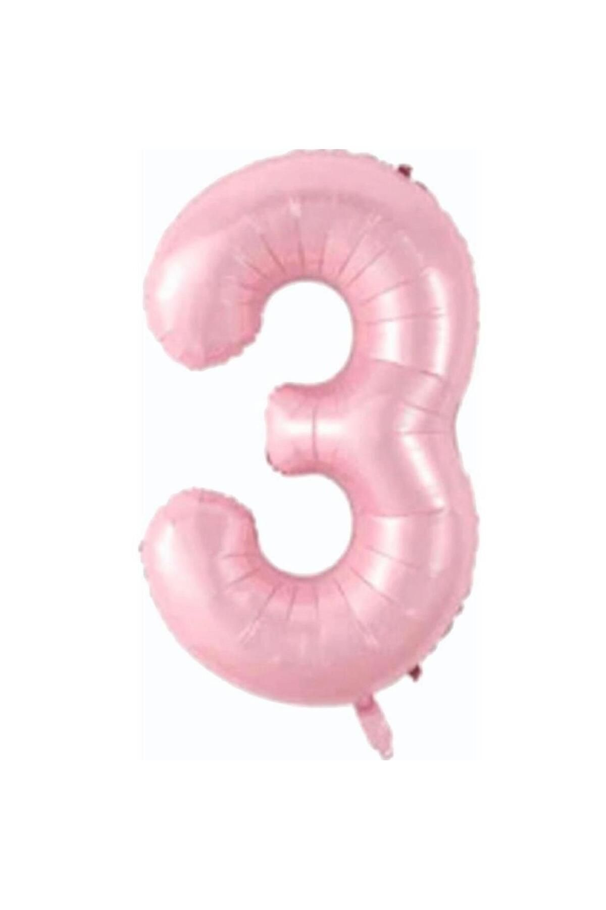 MİNAY 3 RAKAM FOLYO BALON PEMBE RENK 34" 76cm