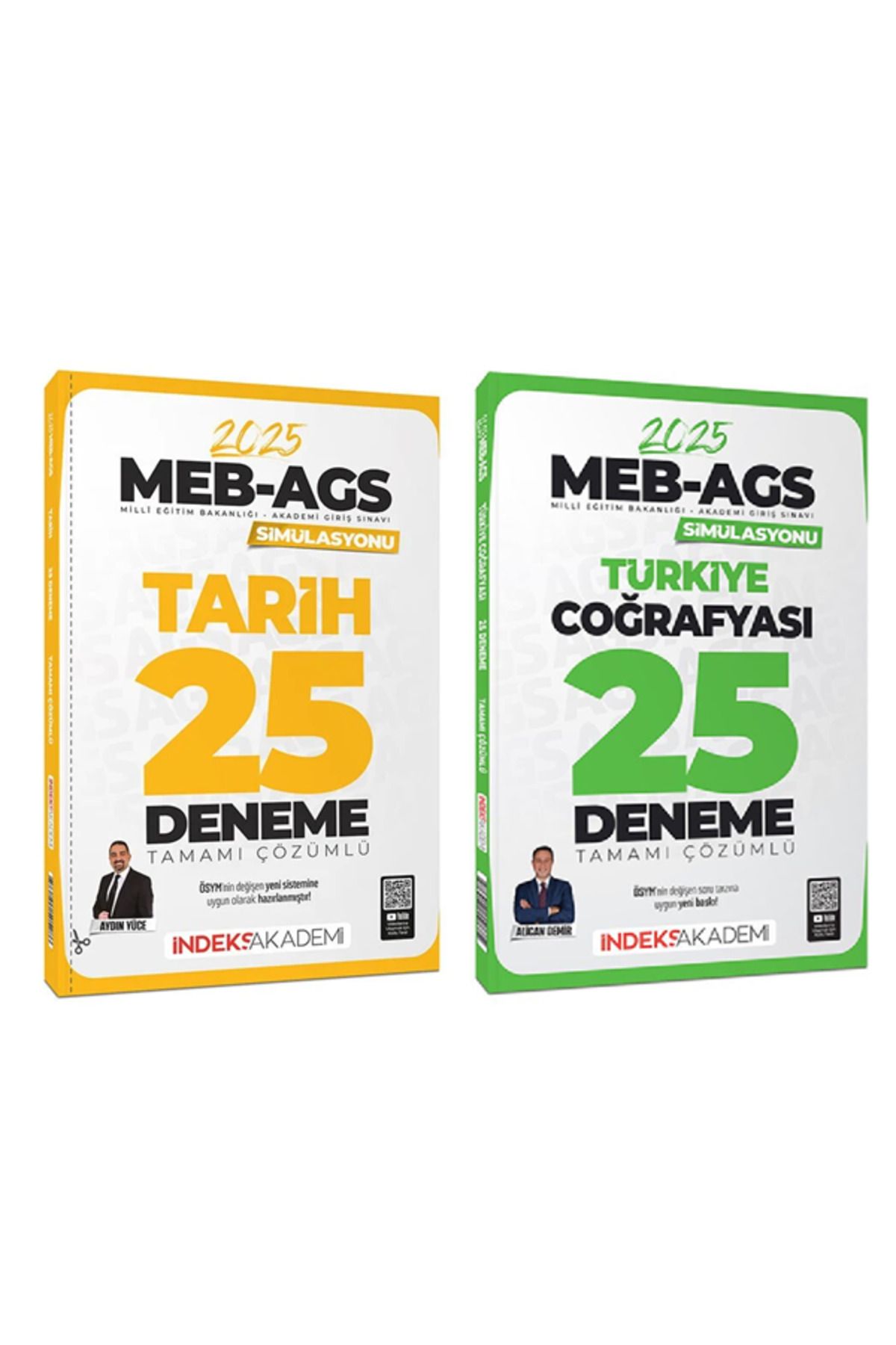 İndeks Akademi - İndeks Akademi 2025 MEB-AGS Simülasyonu Tarih + Türkiye Coğrafyası 50 Deneme 2 li Set - Aydın Yüce