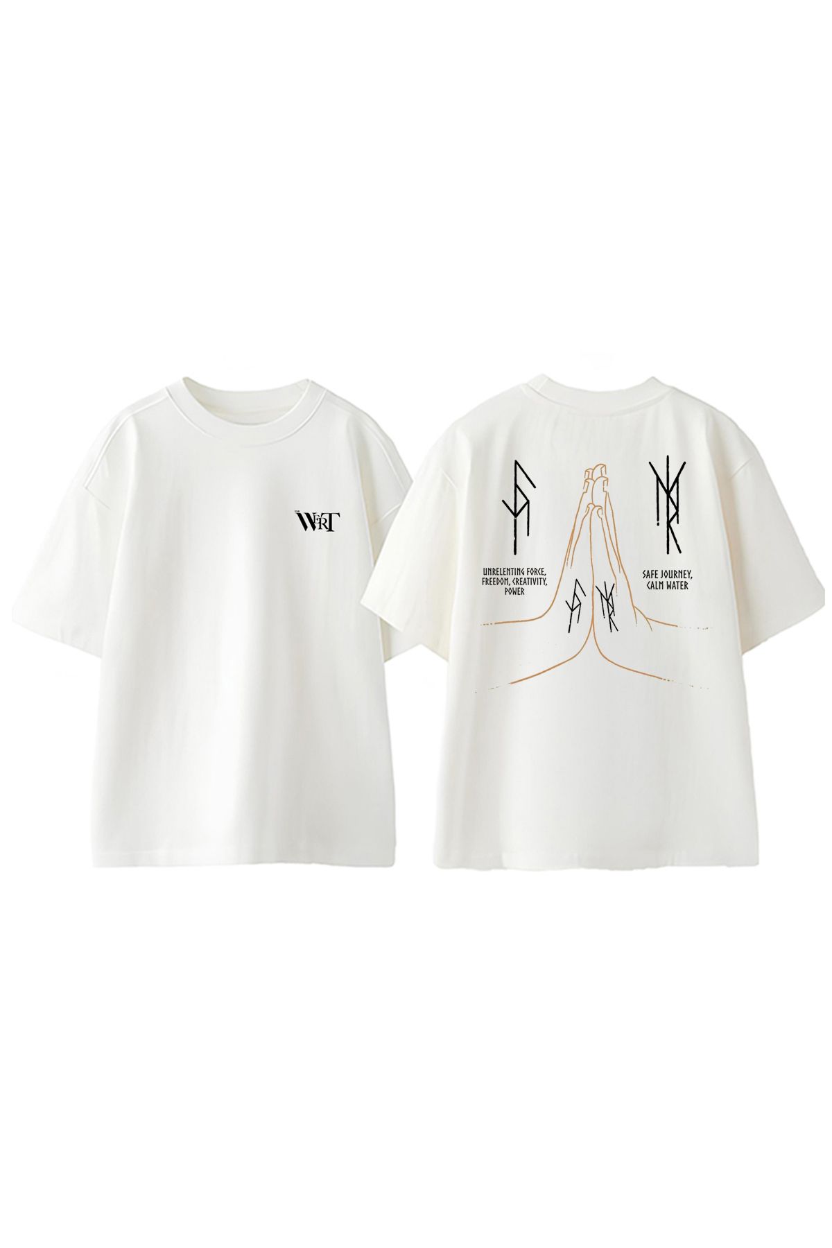 THEWERT That Had Us Wishing Tasarım Sırt Baskılı Pamuk Beyaz Oversize T-shirt