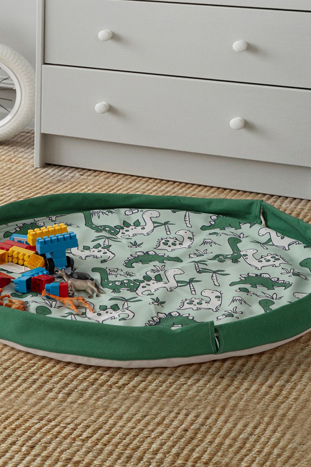 SWITA Kids Desenli Duck Keten Kumaş Oyun Matı Yumuşak Taban 90x90 cm