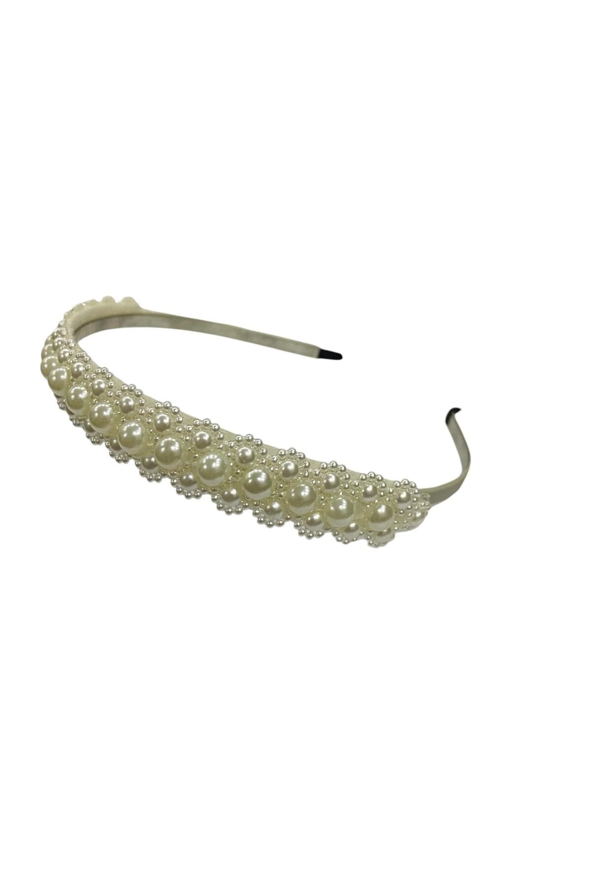 KÜBRA UYAN JEWELRY İNCİ DETAYLI KADIN TAÇ İNCİLİ ZARİF TAÇ DÜĞÜN TACI GÜNLÜK TAÇ SAÇ TOKASI