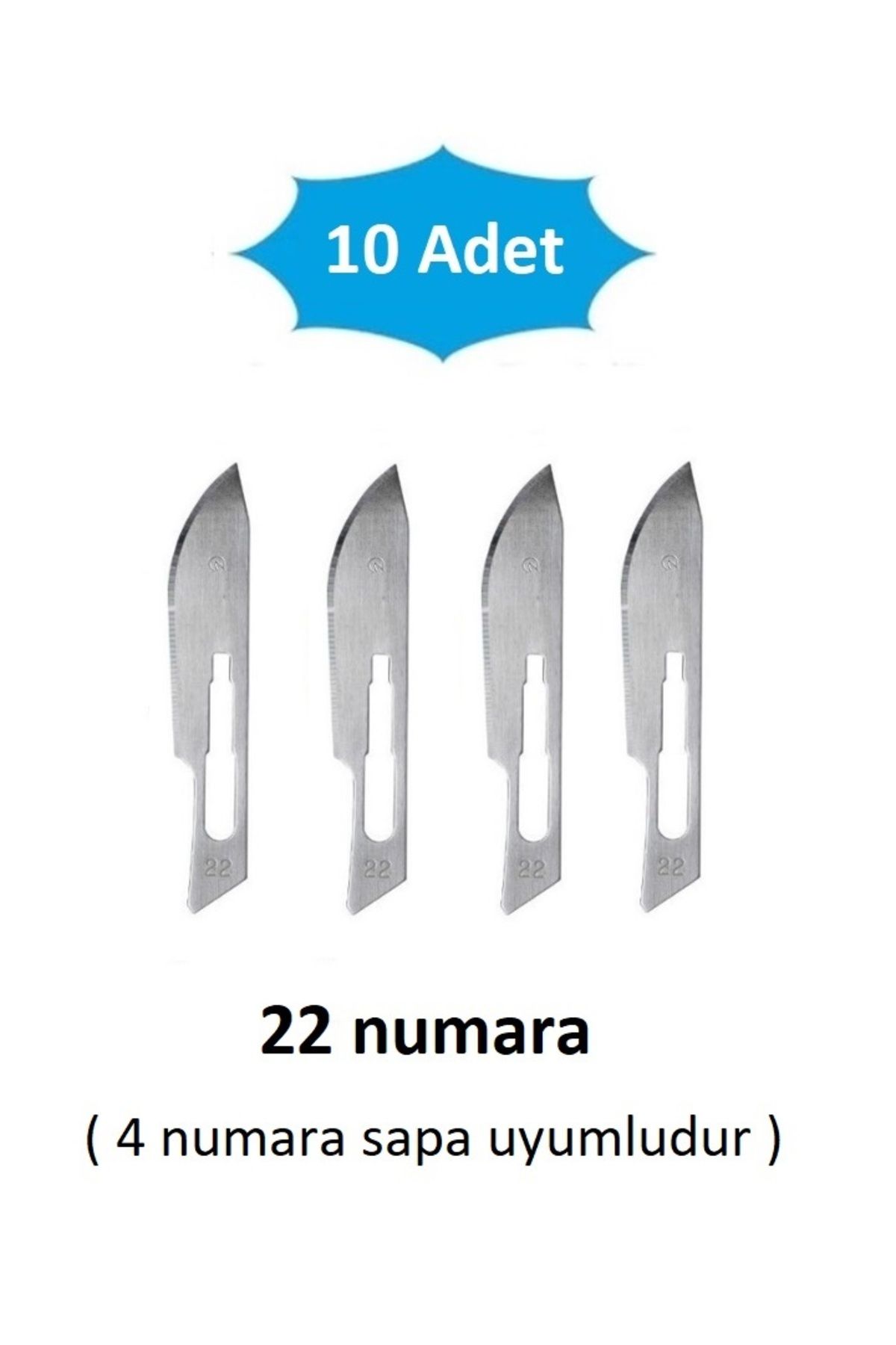 QBR Home 10lu paket 22 numara Ahşap Heykel Oyma Sanat Yedek Bıçağı. Geçirmeli Tip ( 4 numara sapa uyumlu )