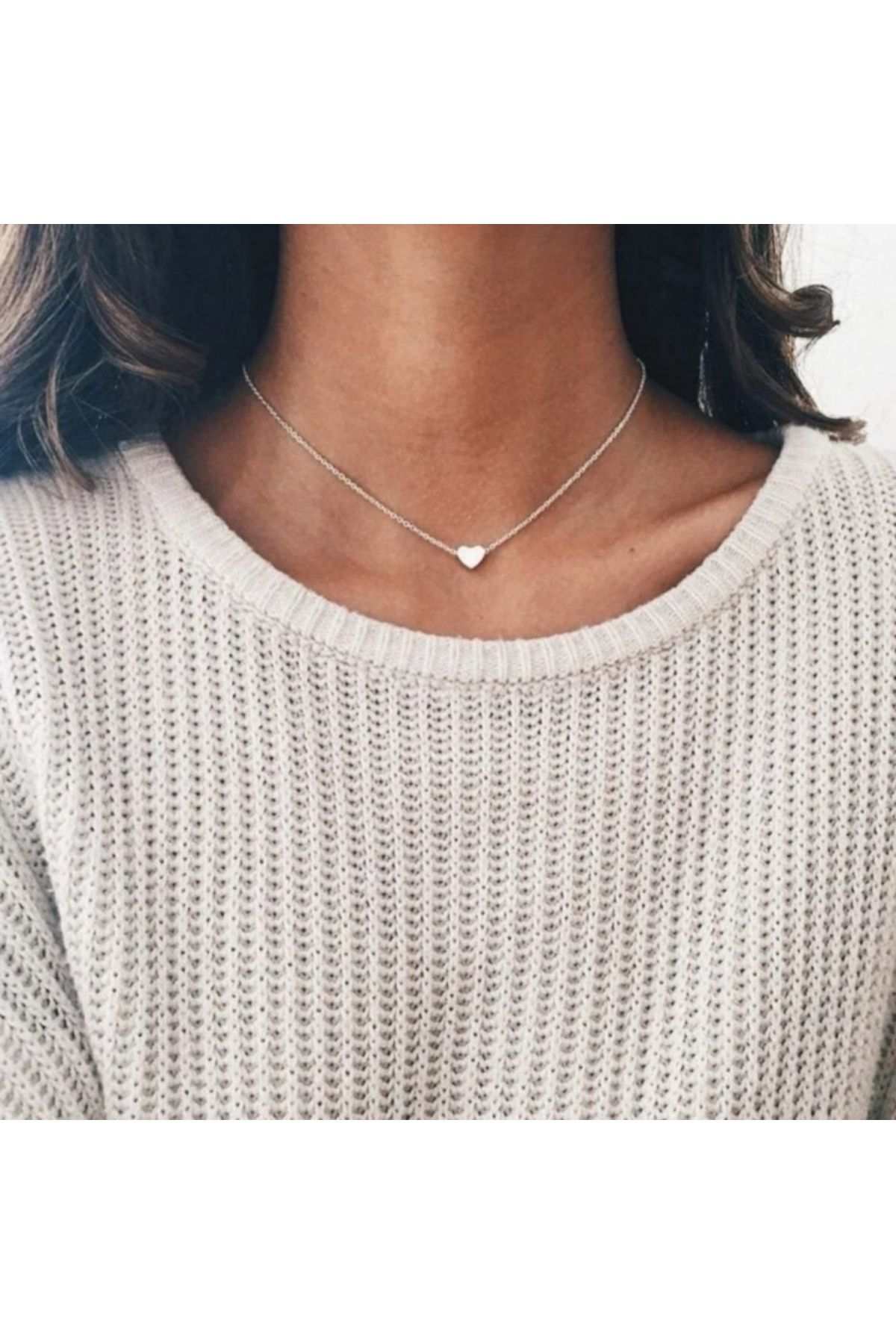 Grace Design Gold minimalist kalp kadın kolye