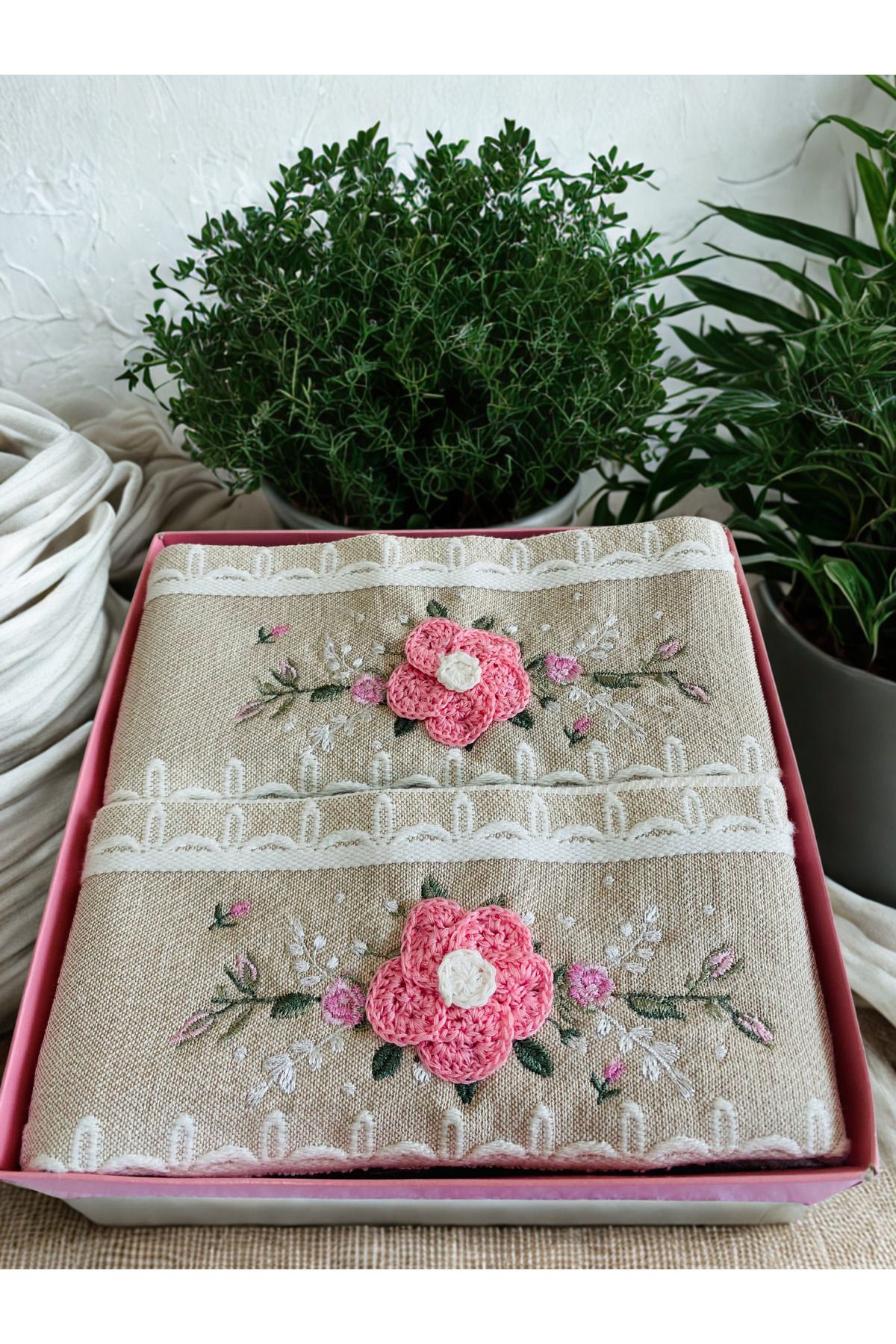 Home Anneler Günü Hediye Kutusu I %100 Pamuk 2'li Mutfak Havlusu I 30x50