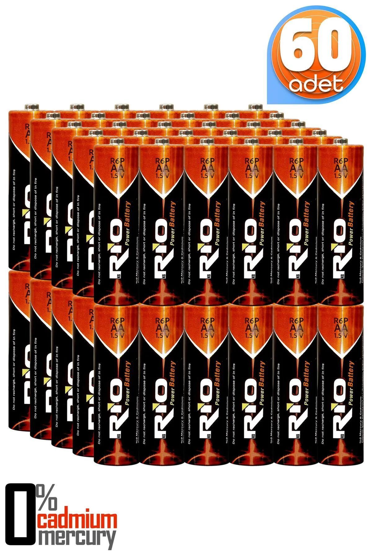 Soft Kare Rio 60lı AA R6P Kalın Kalem Pil Saat Pili Çinko Karbon Pil Zn-C 1.5V