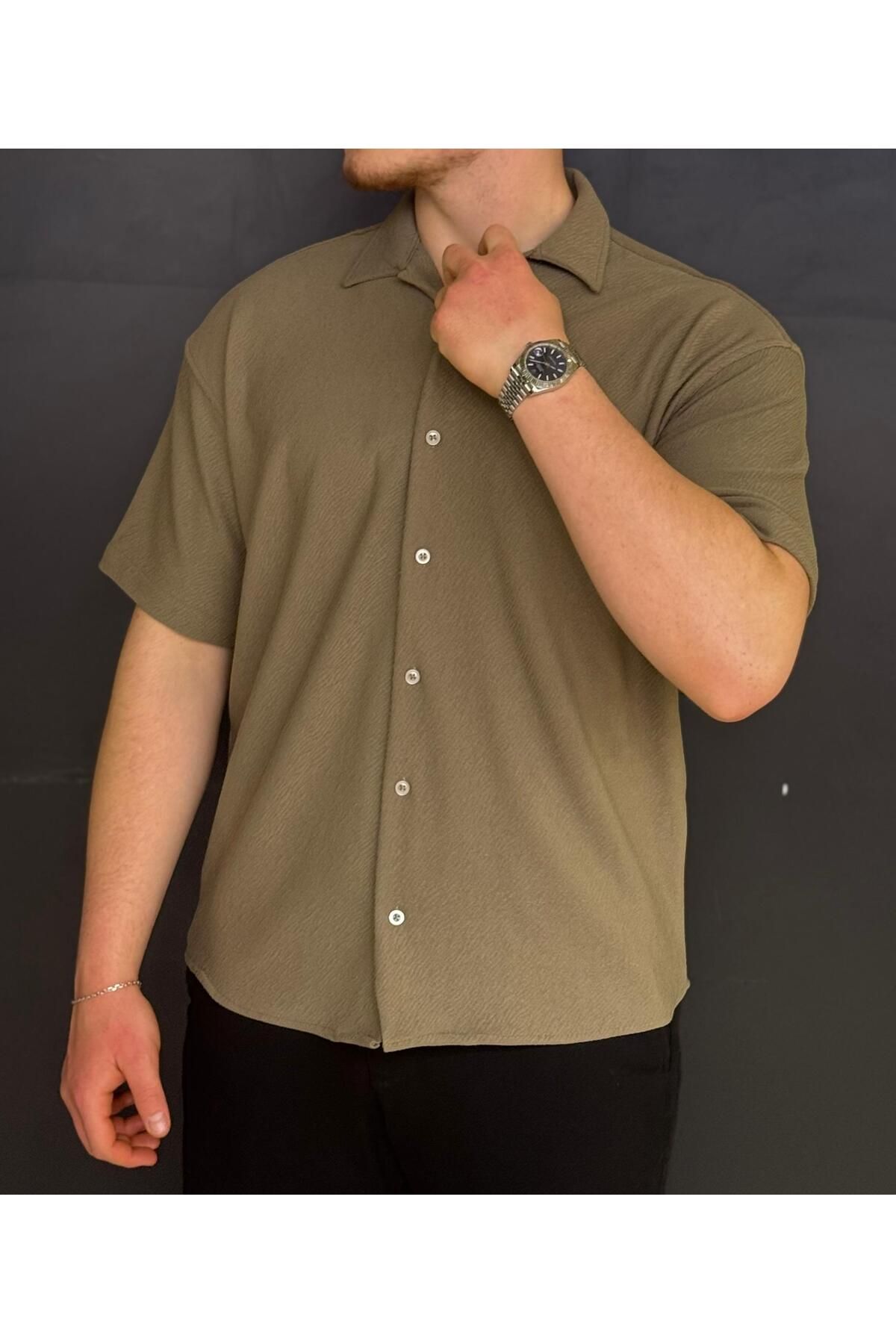 Alpha star Jakar örme kısakol oversize gömlek
