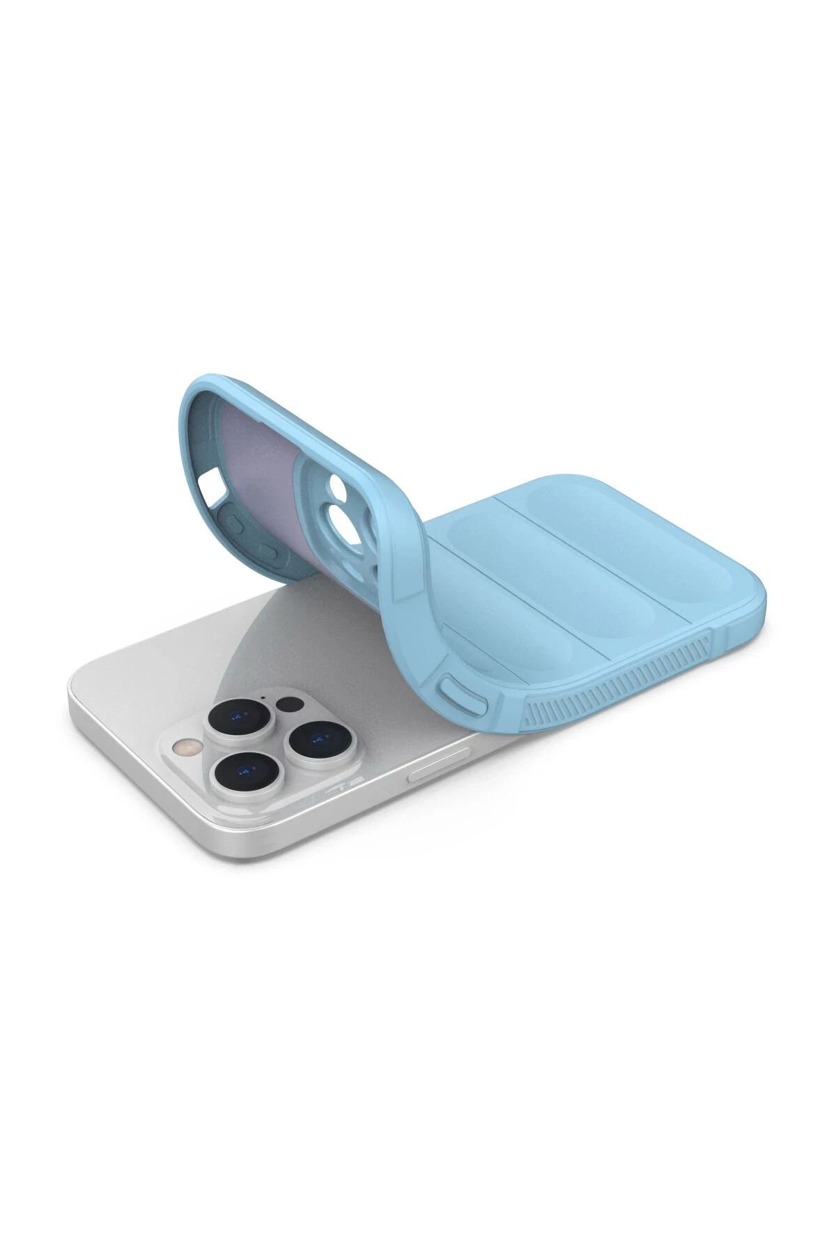 NewFace iPhone 15 Pro uyumlu Kılıf Optimum Silikon - Sky Blue SVLRS