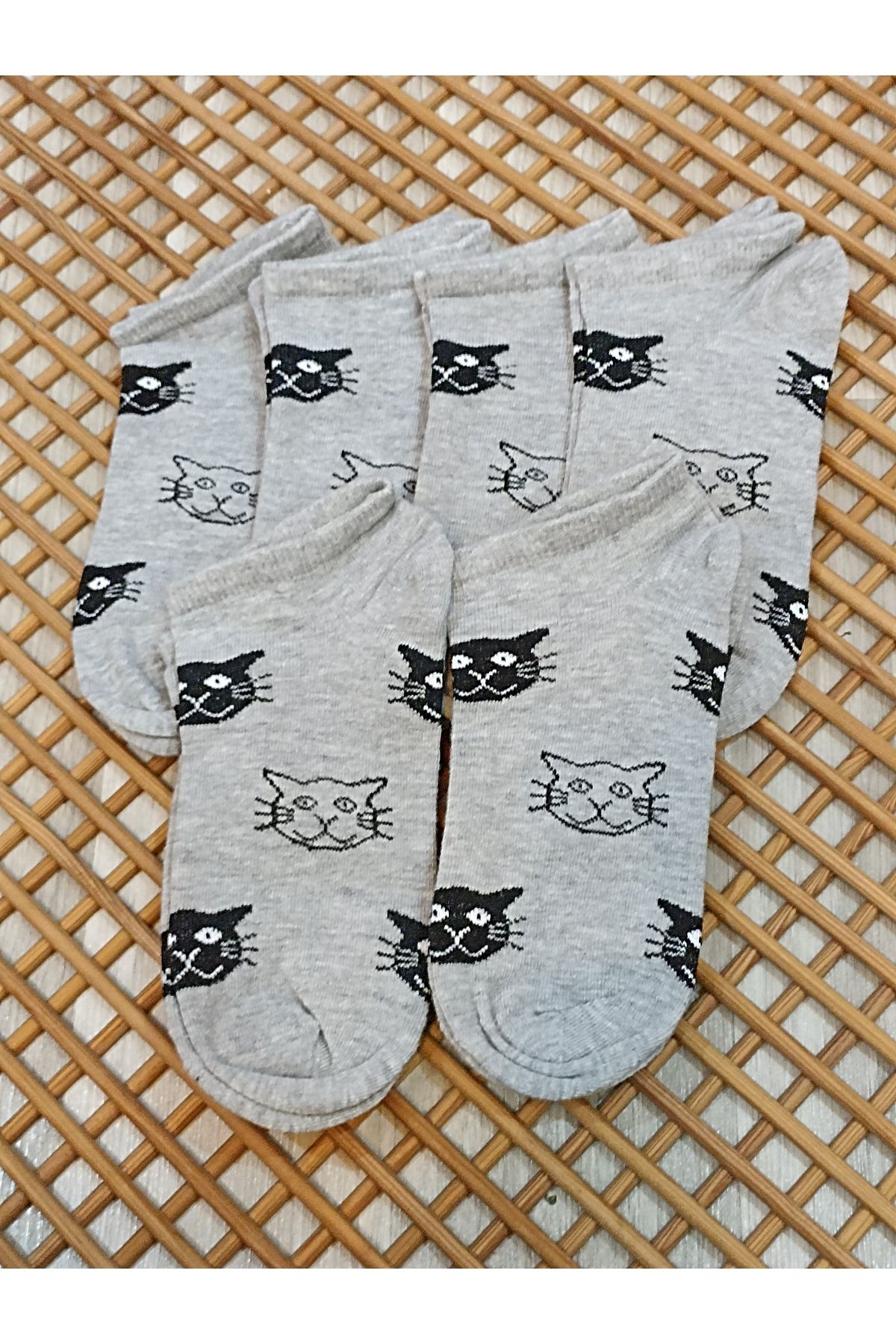 Rocks For Dikişsiz Burun 6 Çift Kadın Desenli Patik Çorap