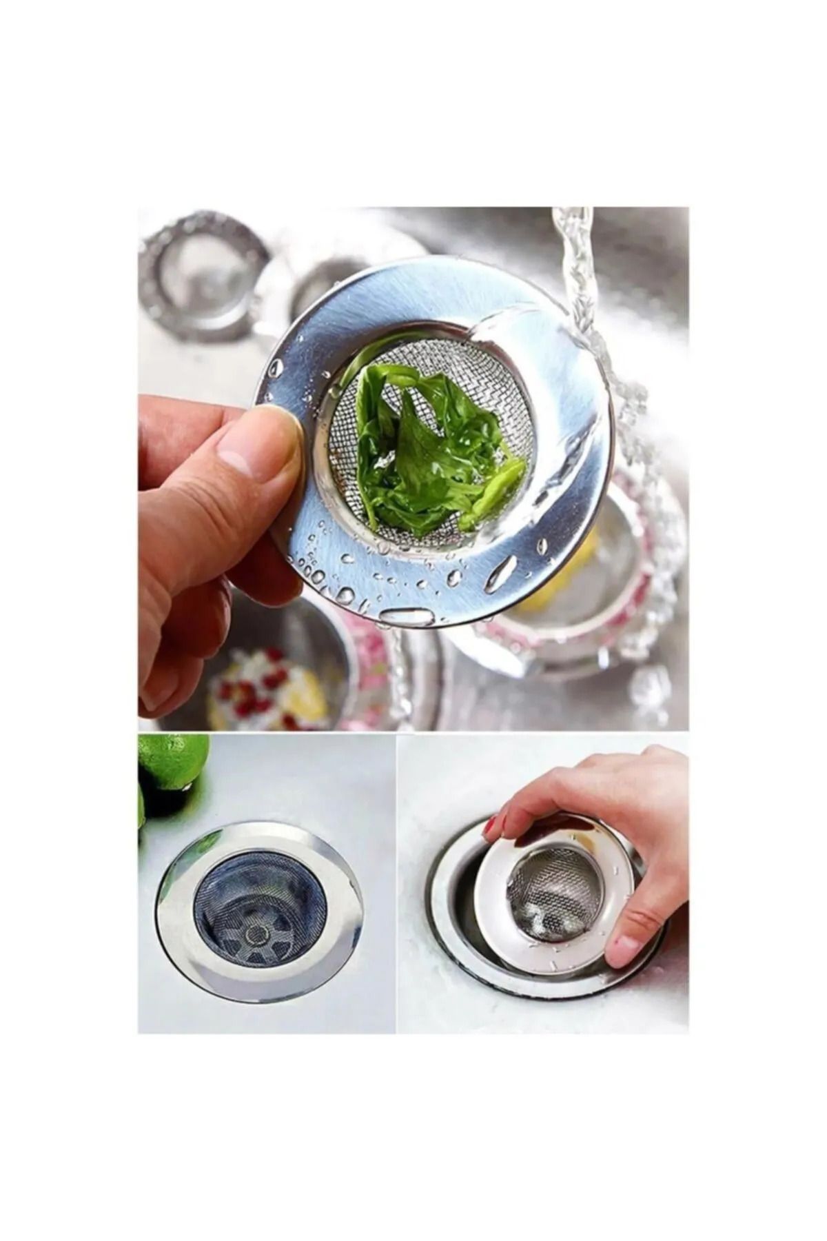 RED KİTCHEN Çelik Lavabo Süzgeci, Lavabo Gider Süzgeci 7cm