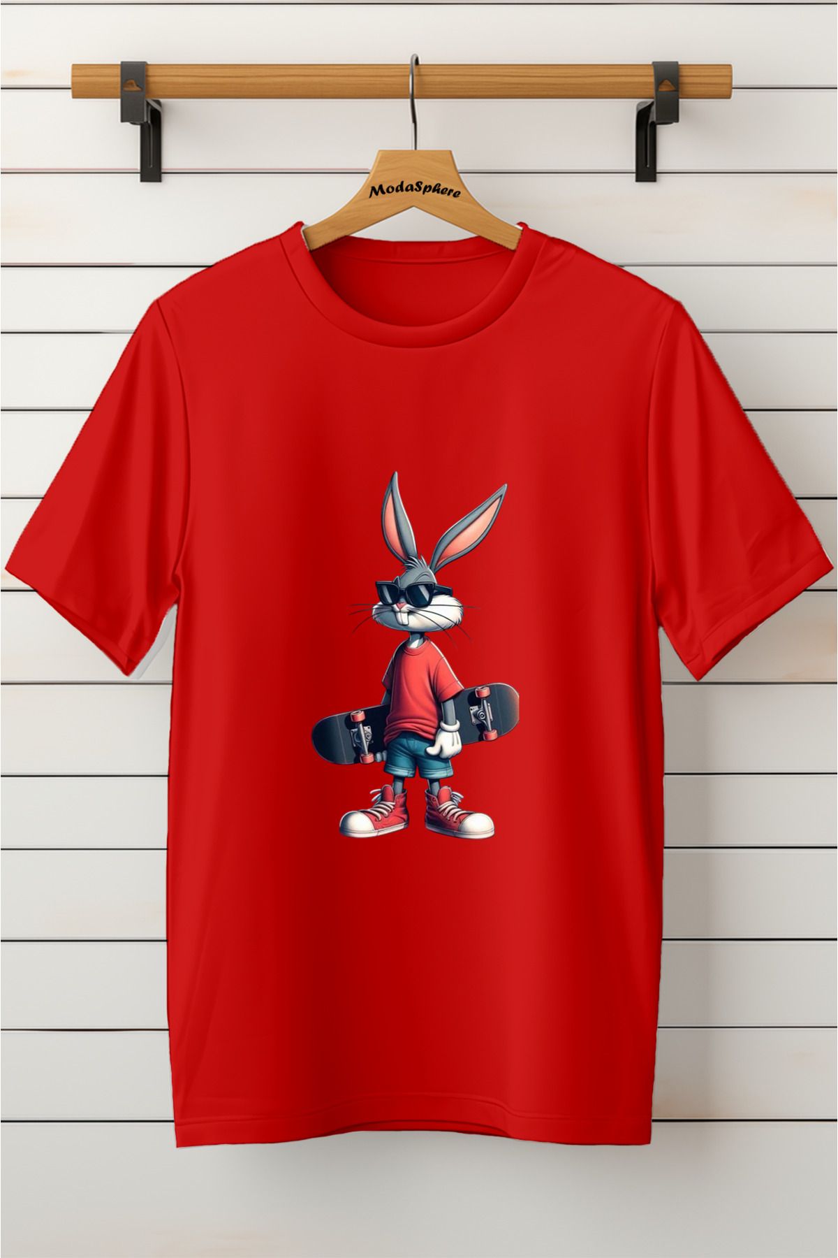ModaSphere Baskılı Unisex Oversize Tişört Battal Boy
