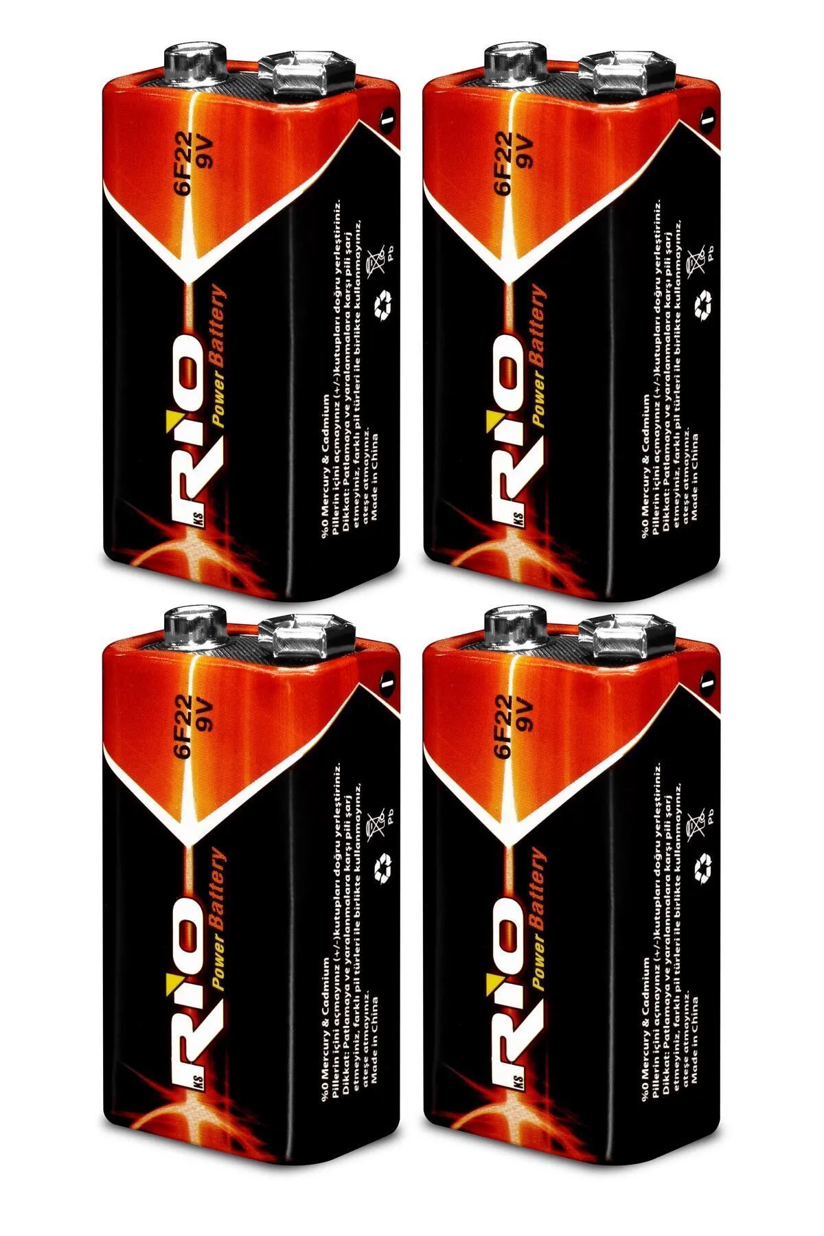 Soft Kare Rio 4lü 9V Volt Kare Pil Elektronik Pili Çinko Karbon Pil Zn-C 9 V