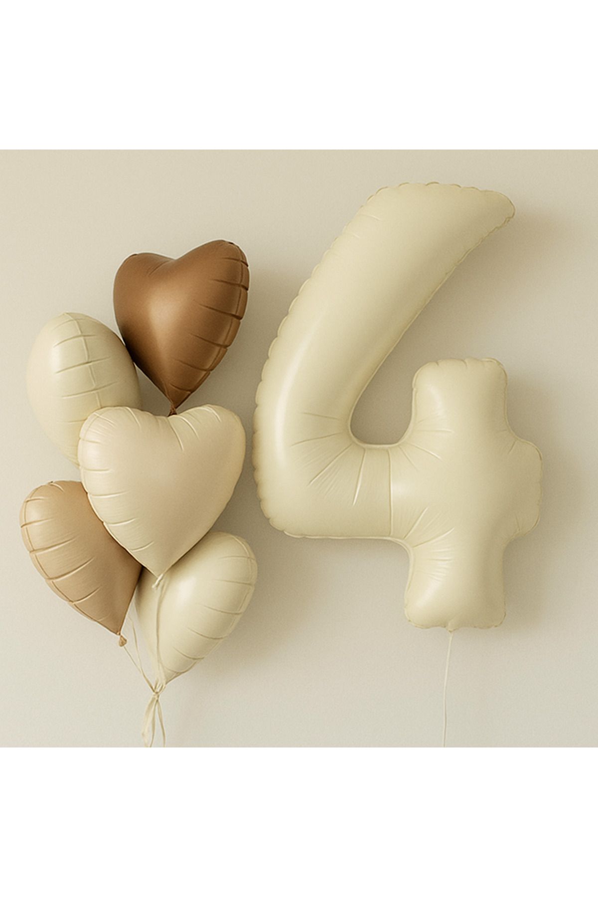 Harmonyparti 4 Yaş Krem Kalpli Balon Seti