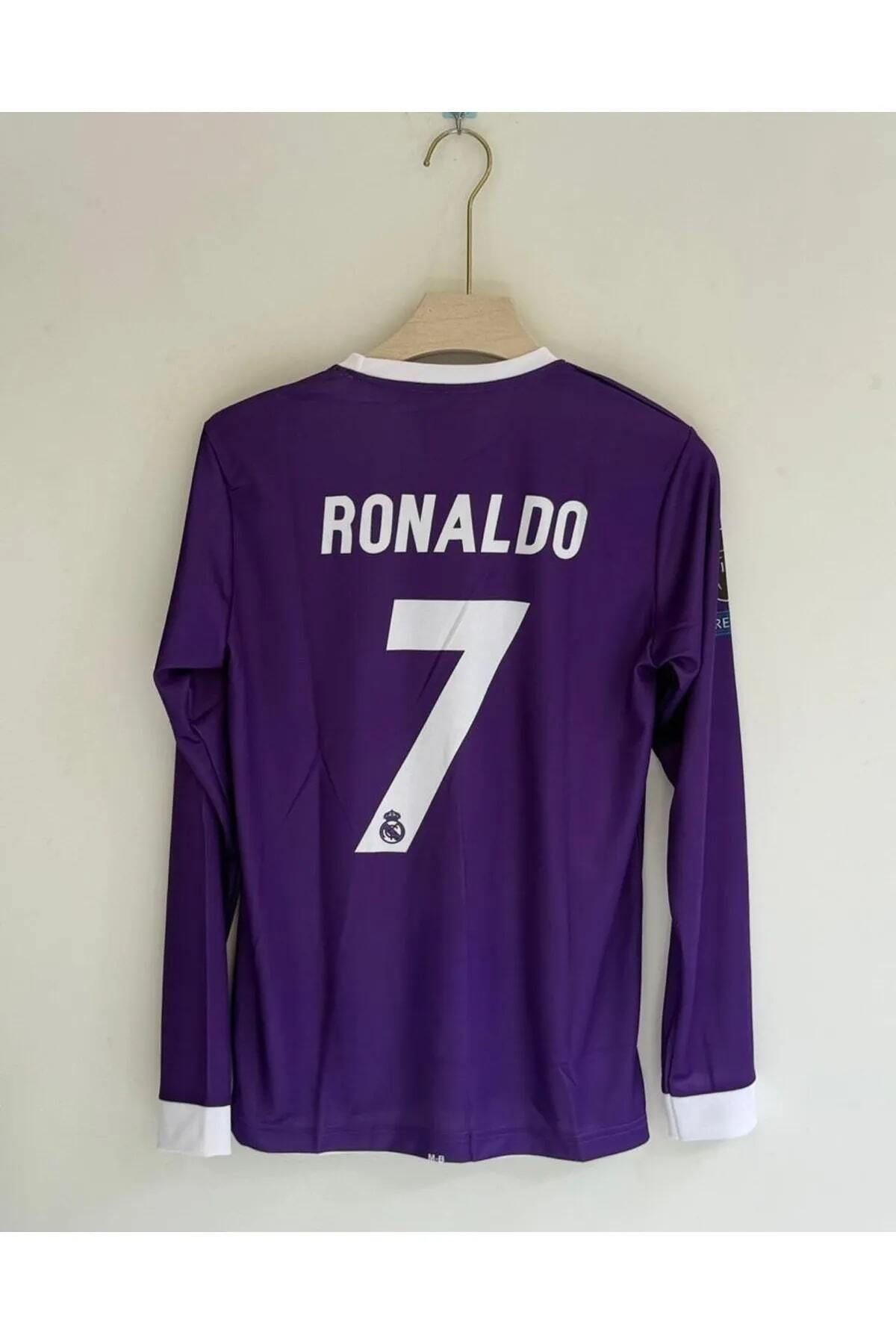 yenteks KOPYA - Real.Madrid.Ronaldo Mor 2017 Cardif Ligi Uzun Kol Yetişkin Forma