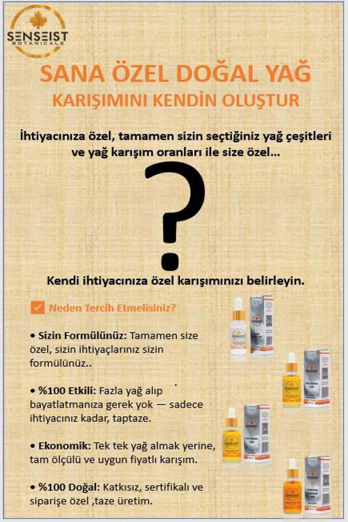 Senseist Botanicals İhtiyacına Göre Formülünü SEN Oluştur-Kişiye Özel Doğal Yağ Karışımı-Saç-Cilt-Masaj-Difüzör-Senseist