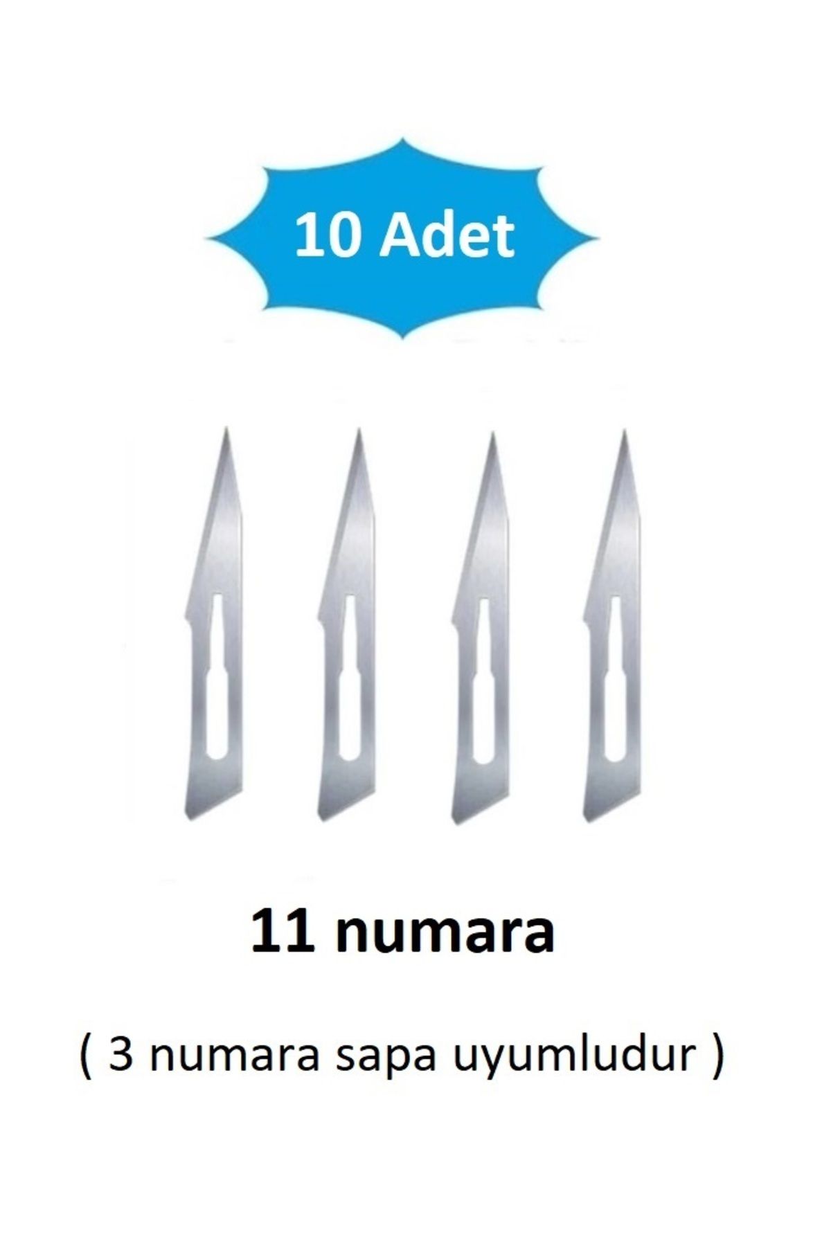 QBR Home 10lu paket 11 numara Ahşap Heykel Oyma Sanat Yedek Bıçağı. Geçirmeli Tip ( 3 numara sapa uyumlu )