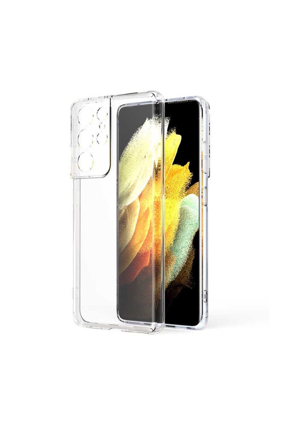Di Aksesuar Şeffaf Lüx Kılıf Samsung Galaxy S21 Ultra