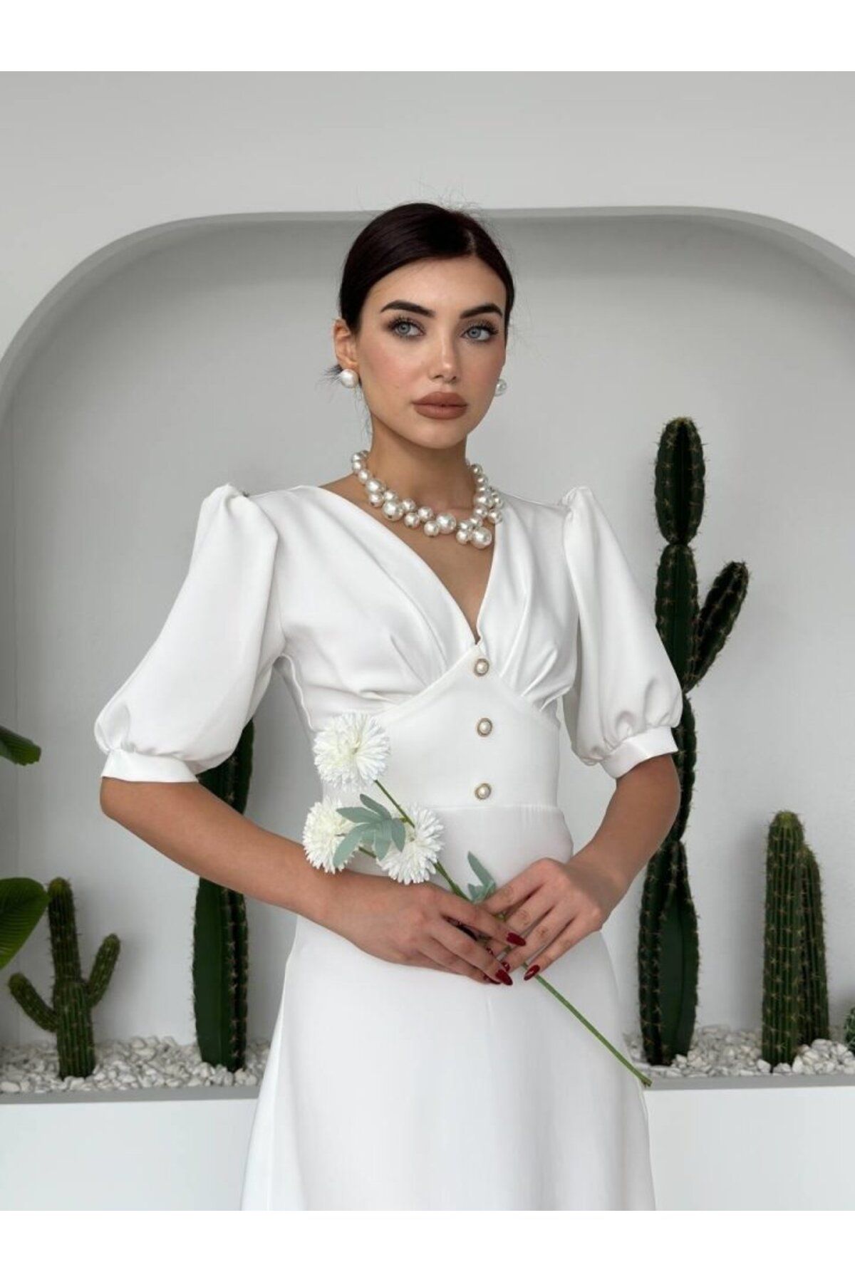 royq Linda Midi Elbise
