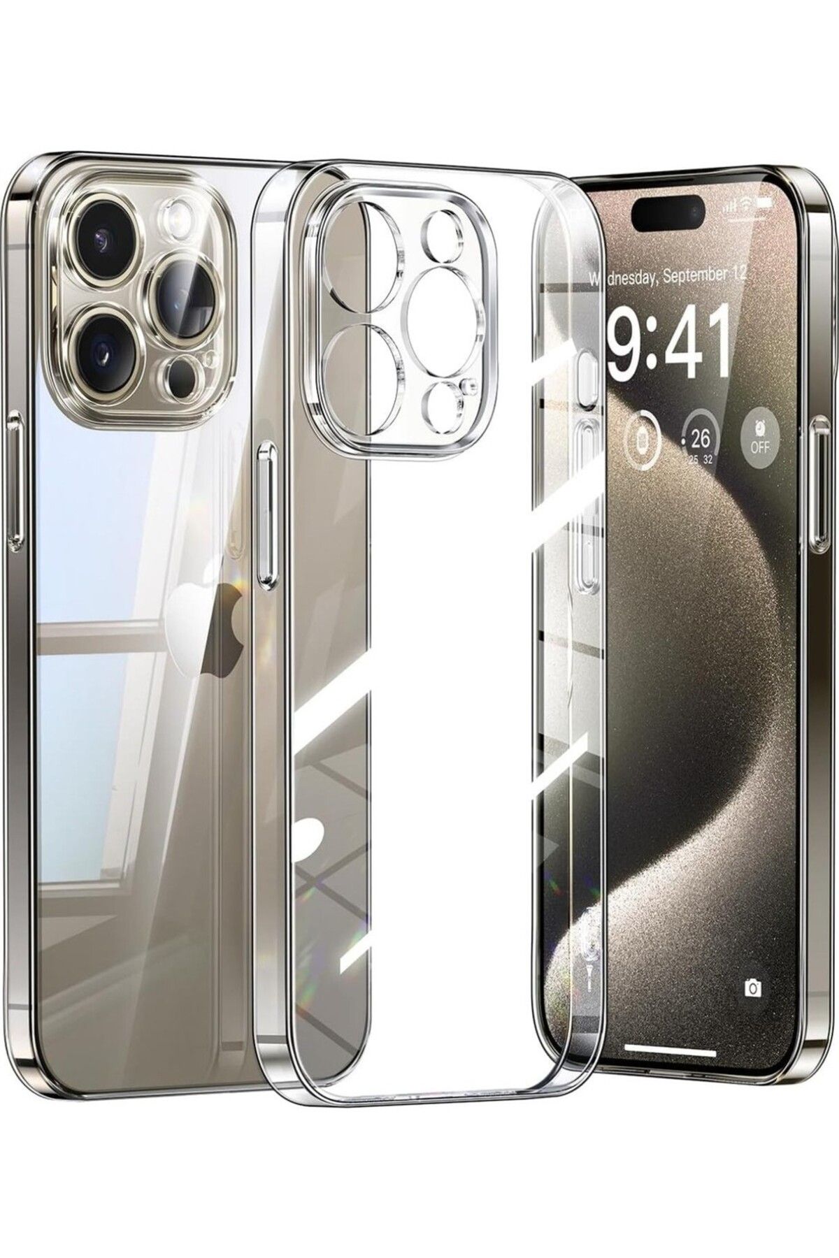 Di Aksesuar Şeffaf Lüx Kılıf İPhone 16 Pro