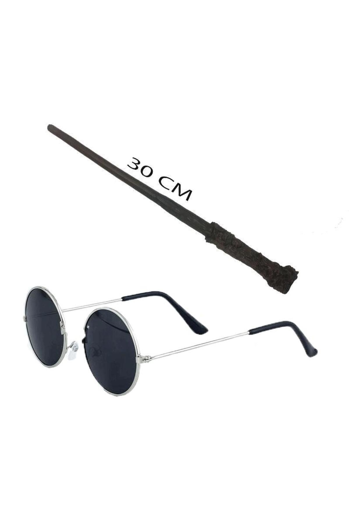 STOREMAX Harry Potter Asası 30 cm ve Siyah Metal Çerçeveli Harry Potter Gözlüğü Seti (5047)