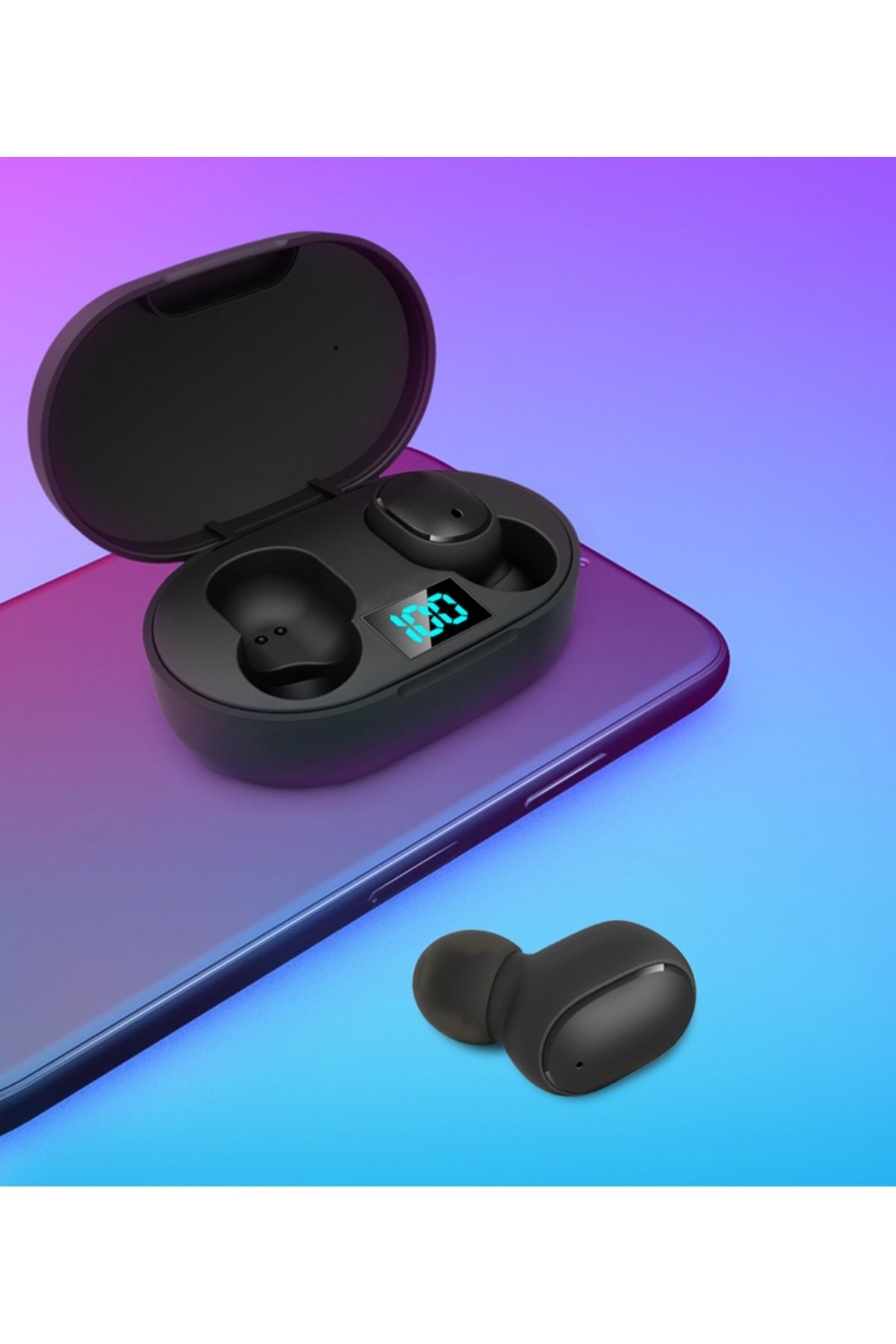WASHA Bluetooth TWS Kulaklık Siyah Mi Uyumlu True Wireless Earbuds Basic 2 Bluetooth Kulaklık