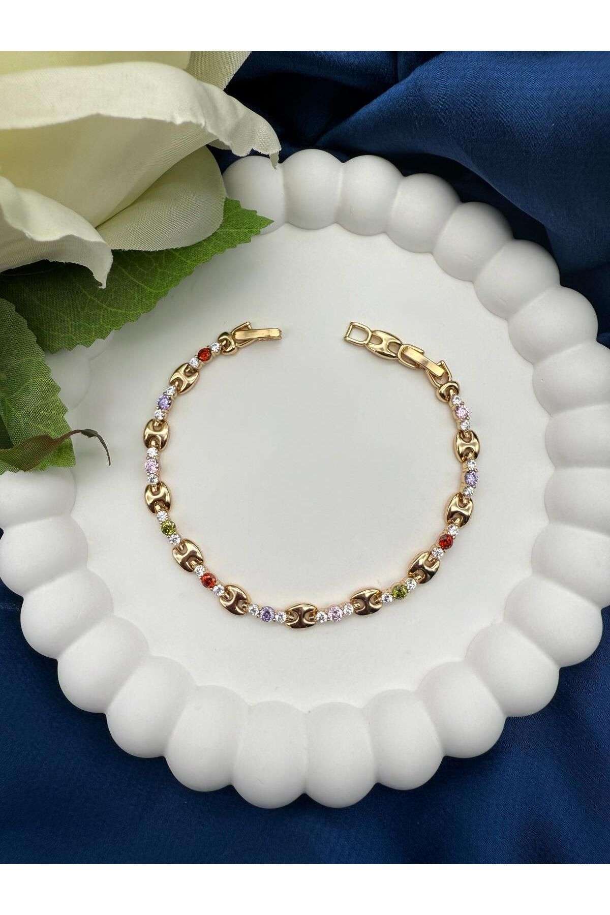 Yiyaliora Gold 18K Taşlı Classic Bileklik