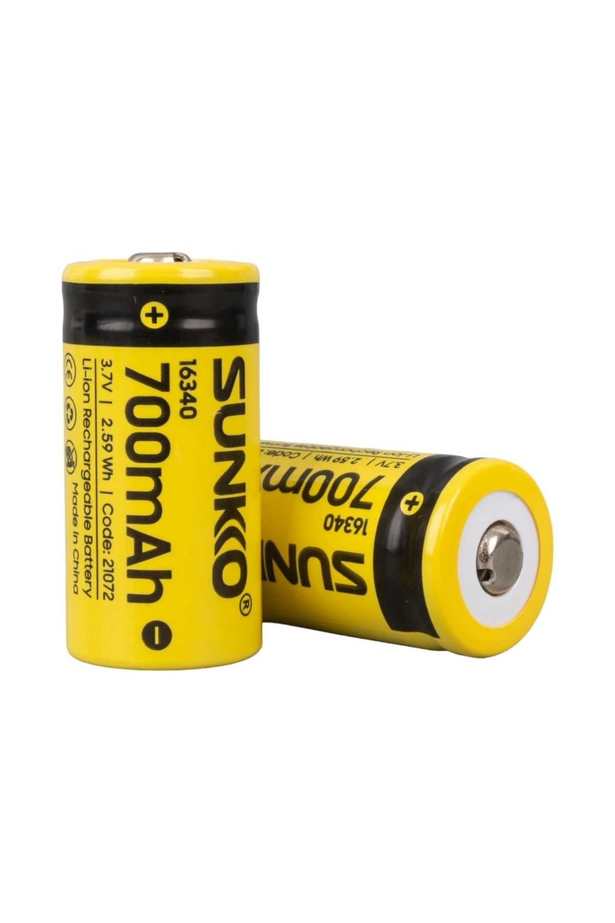 feminight Sunkko 3.7 Volt 700 Mah 16340 Şarj Edilebilir Pil (tekli)