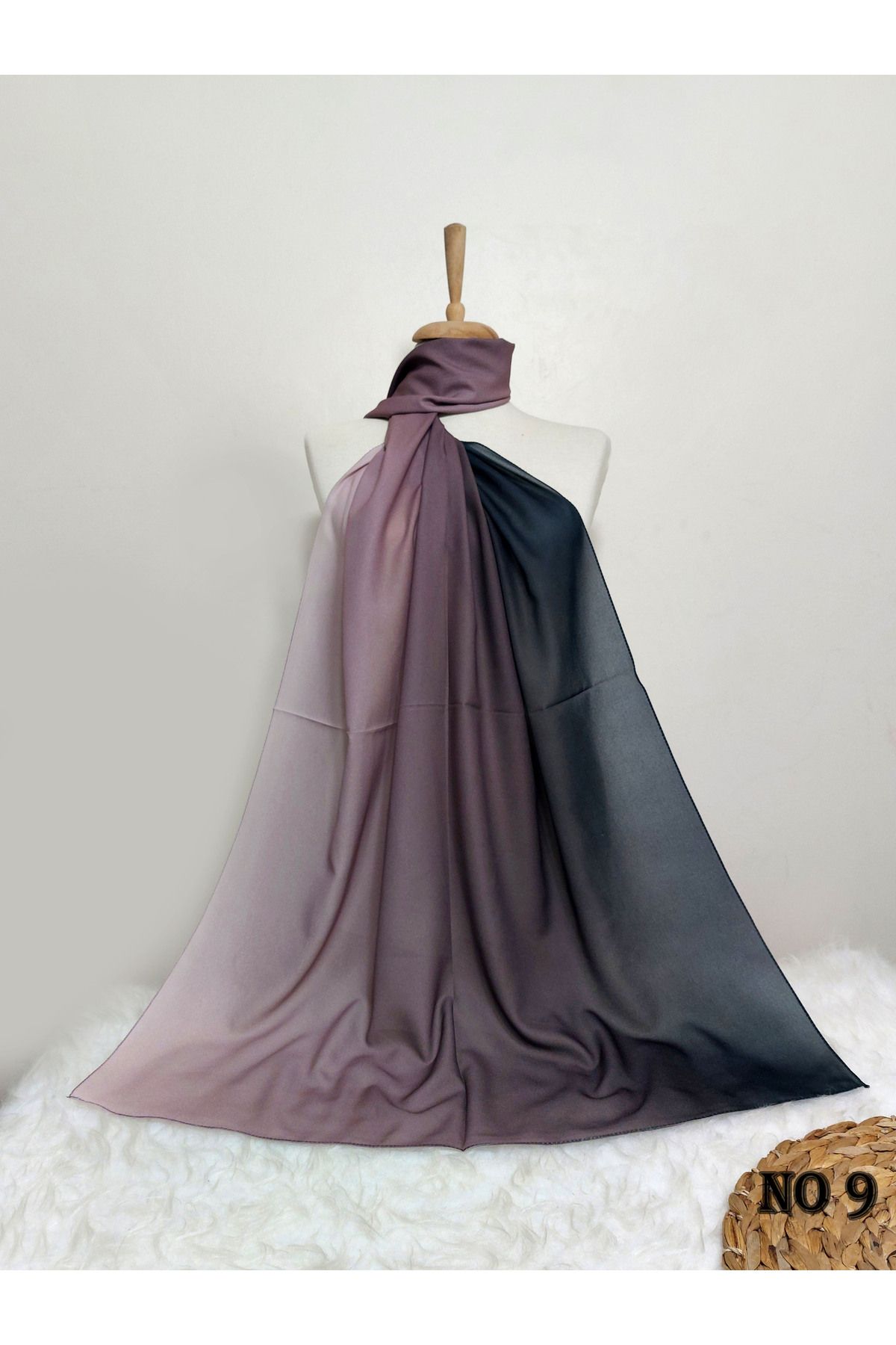 REMOMODA-Chiffon Silky Shawl Gradient Model Wrinkle Free Non Slip Supple-Soft High Quality 3
