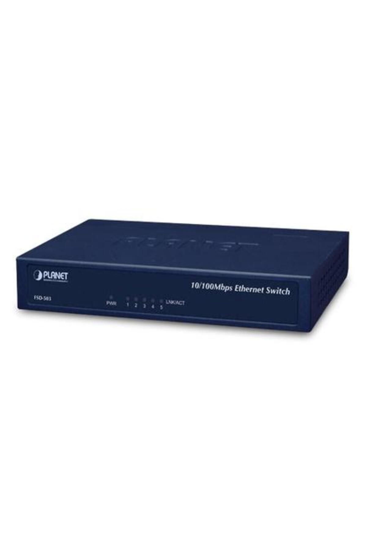 Planet PL-FSD-503 5 Port 10/100Mbps Metal Kasa Masaüstü Ethernet Switch