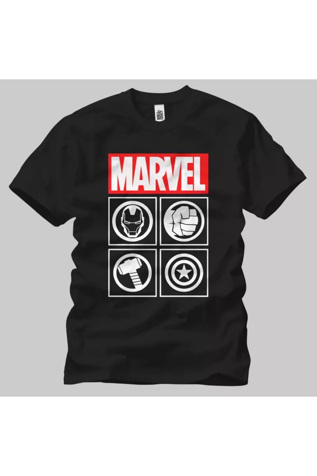Built By Crazy Marvel Icon Logo Unisex Tişört
