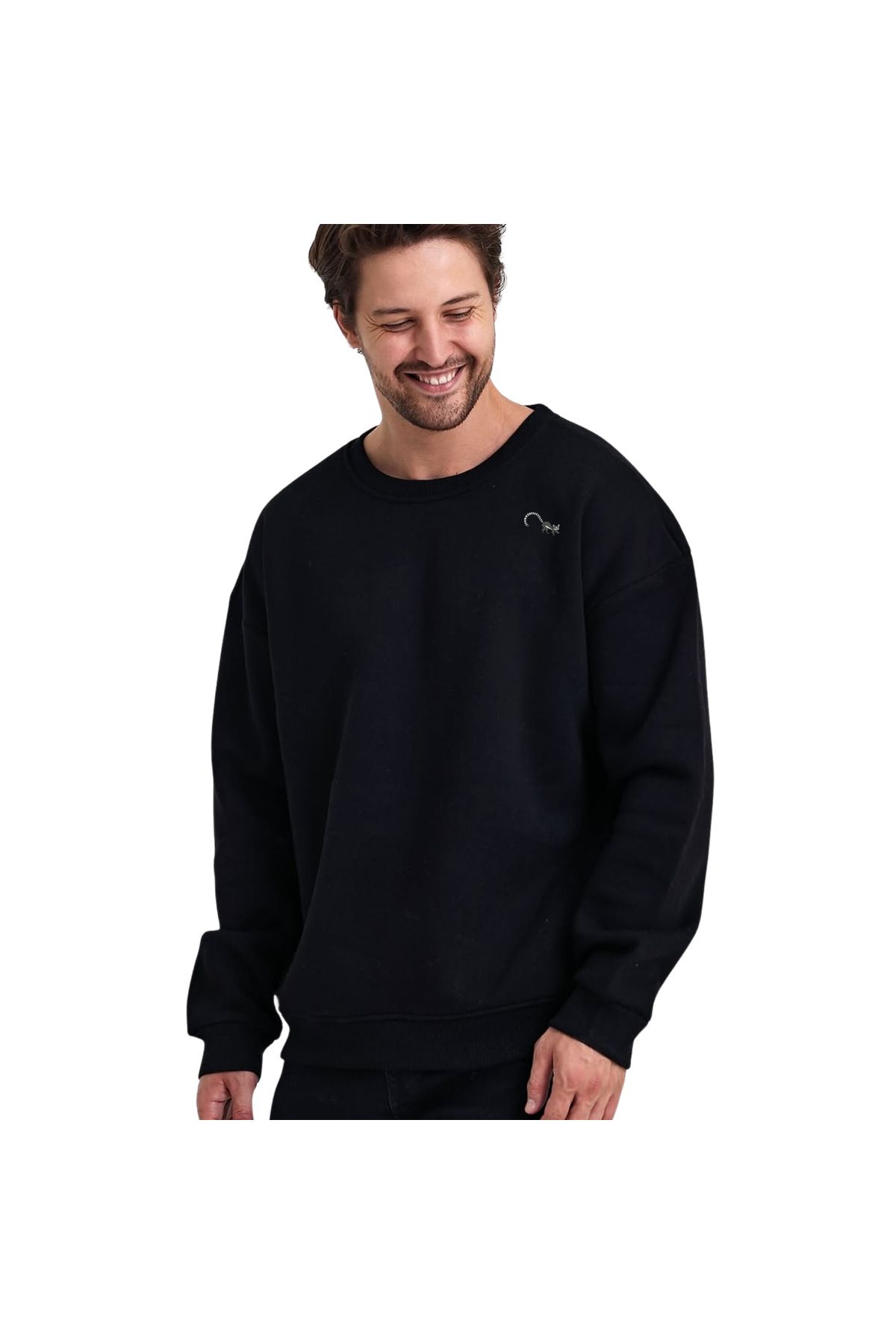 ChapellaSocks Lemur Desen Nakışlı Unisex Sweatshirt- %100 Pamuk ve Rahat!