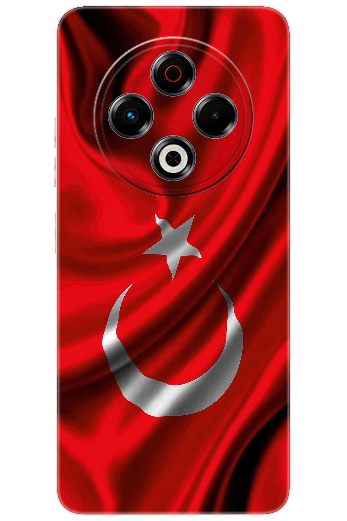 TECNO Spark 30 (KL6) Uyumlu Kılıf Desen Baskılı Silikon Dalgalı Türk Bayrağı STK:369 CP-YDmgt12