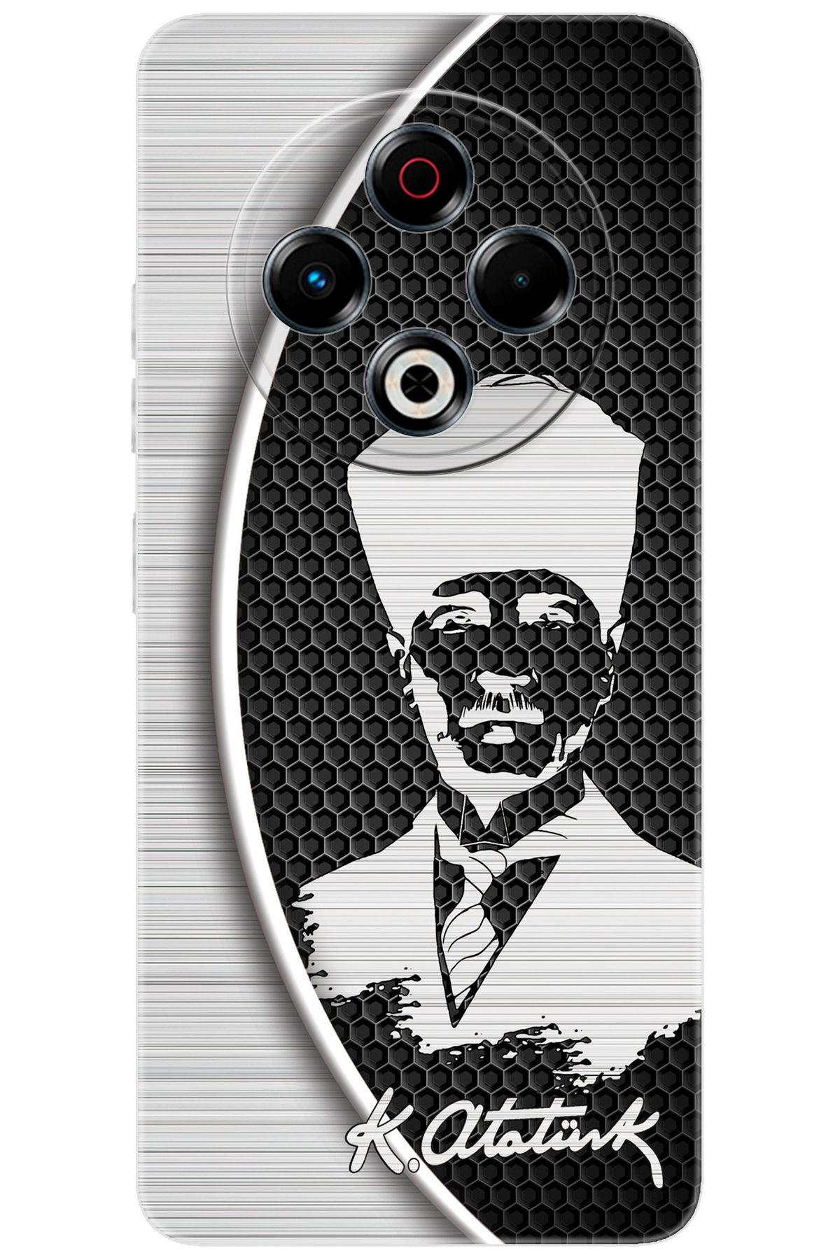TECNO Spark 30 (KL6) Uyumlu Kılıf Desen Baskılı Silikon Atatürk Tasarım STK:398 CP-8eEC7R6