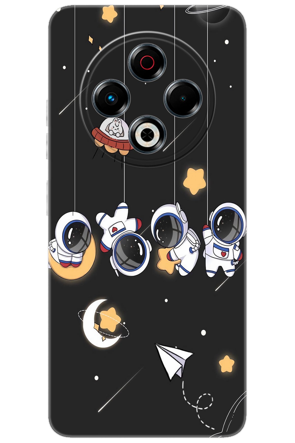 TECNO Spark 30 (KL6) Uyumlu Kılıf Desen Baskılı Silikon Sallanan Astronotlar STK:740 CP-auzza8P