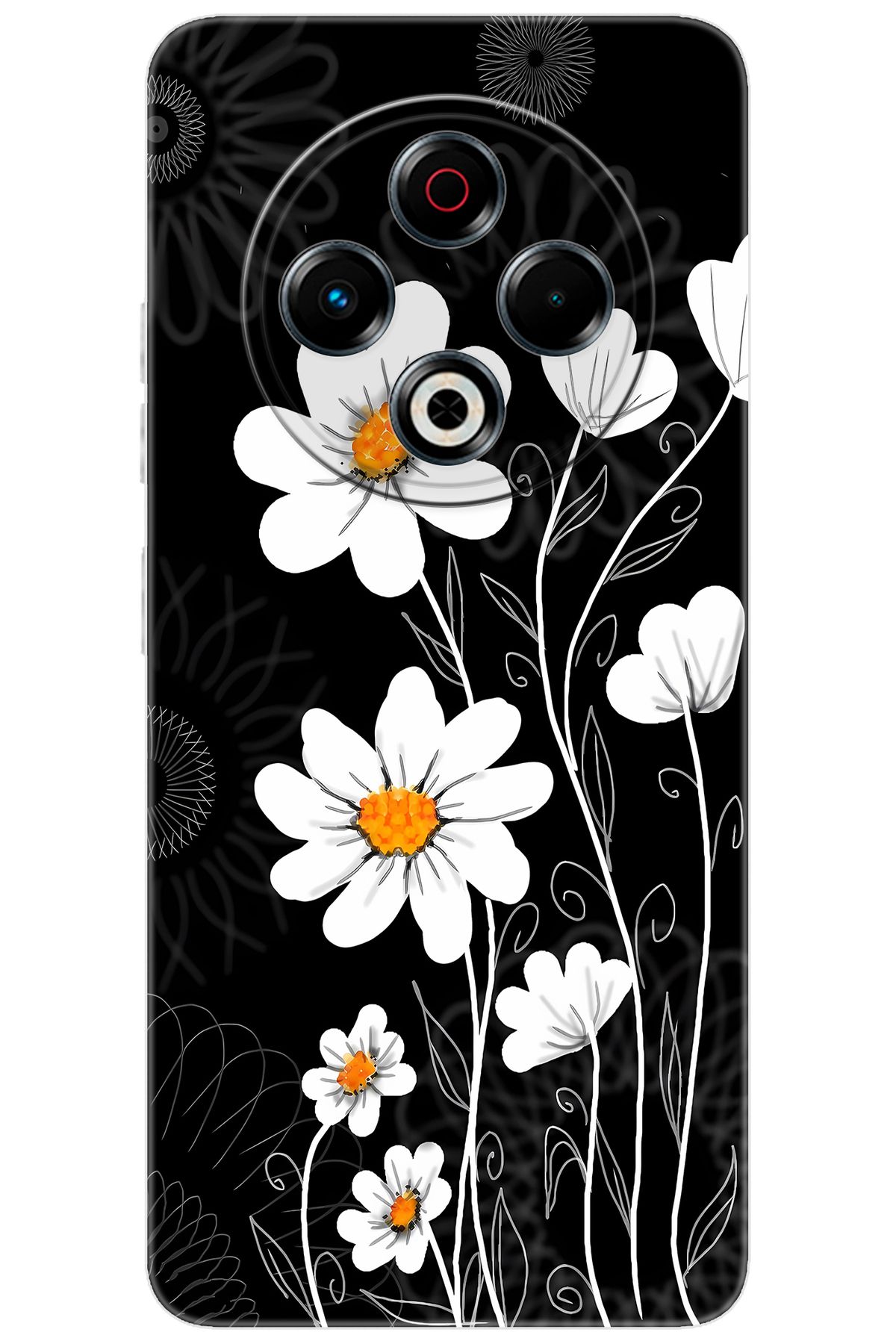 TECNO Spark 30 (KL6) Uyumlu Kılıf Desen Baskılı Silikon Papatya STK:693 CP-2SBUn00
