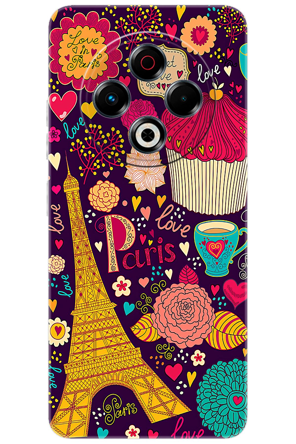 TECNO Spark 30 (KL6) Uyumlu Kılıf Desen Baskılı Silikon Eyfel STK:625 CP-qrQG6ta