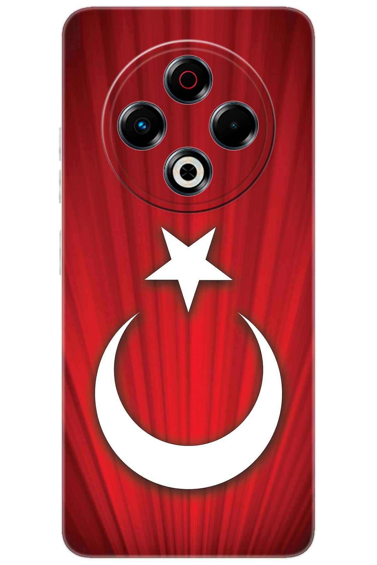TECNO Spark 30 (KL6) Uyumlu Kılıf Desen Baskılı Silikon Türk Bayrağı Tasarım STK:382 CP-ZVnWtJR
