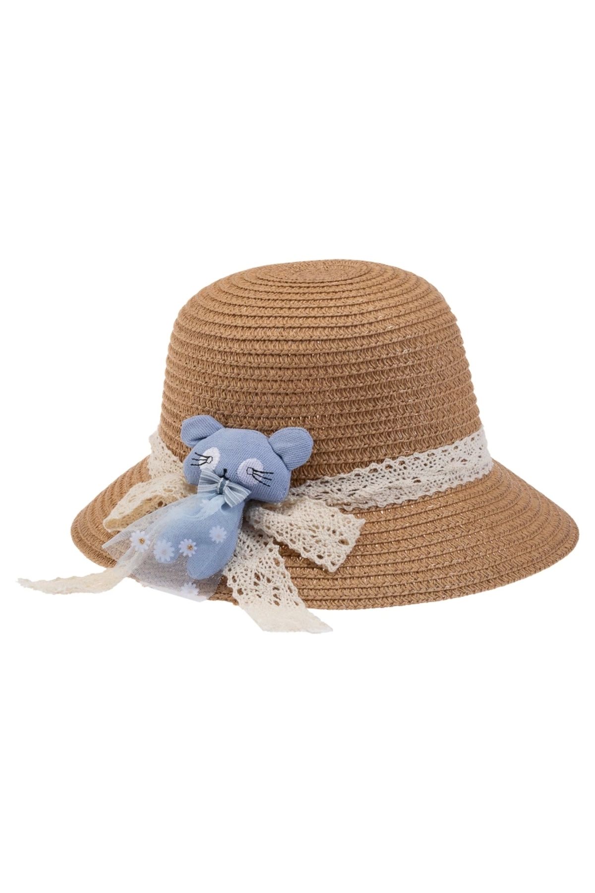 FTT SHOPPING MARKET Nessiworld Bebe Hasır Şapka (2-6 Yaş) Y24700-01 Orta Bej