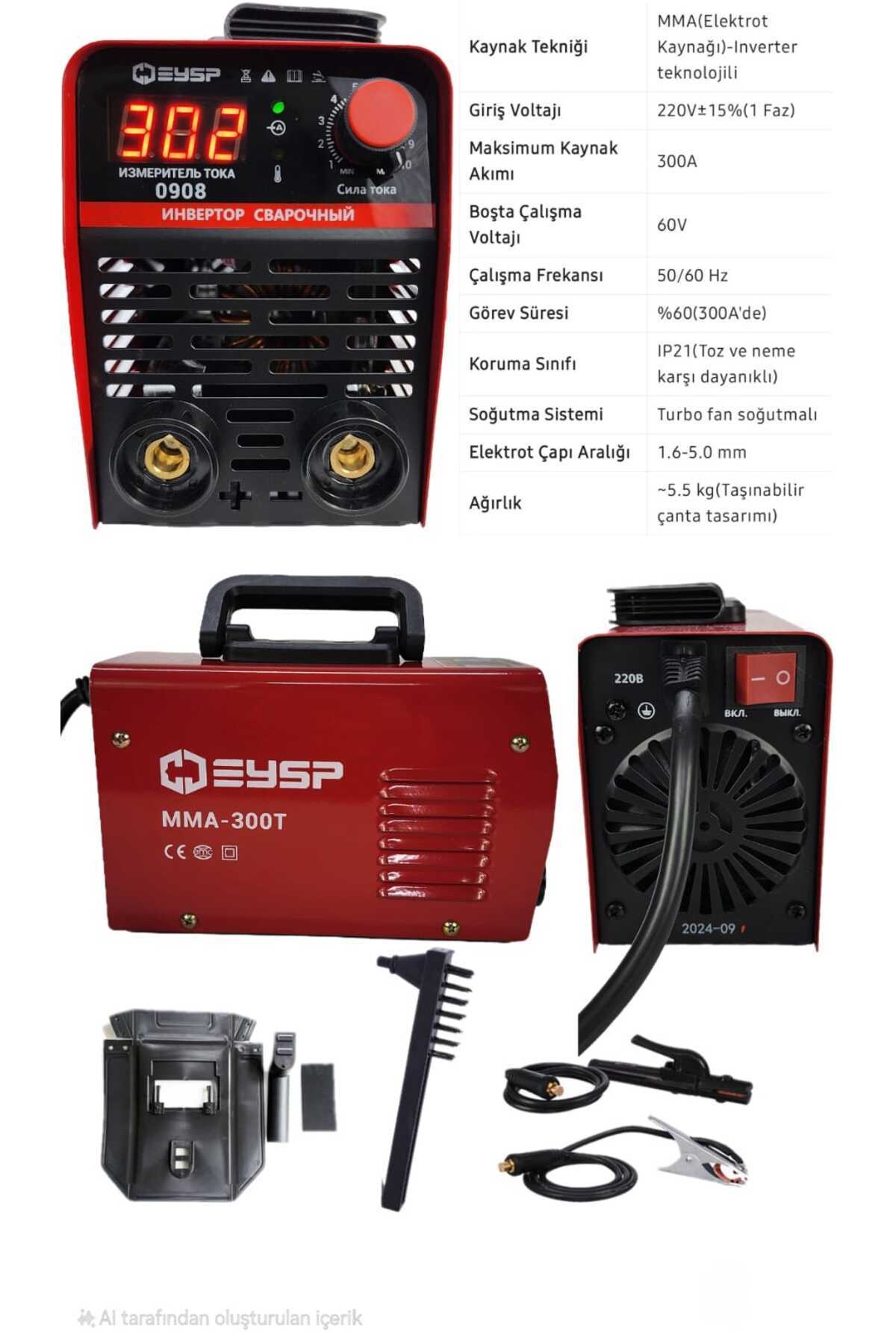 ekinler el aletleri EYSP MMA300 T İnverter Mini Turbo Çanta Kaynak Makinesi EEA361