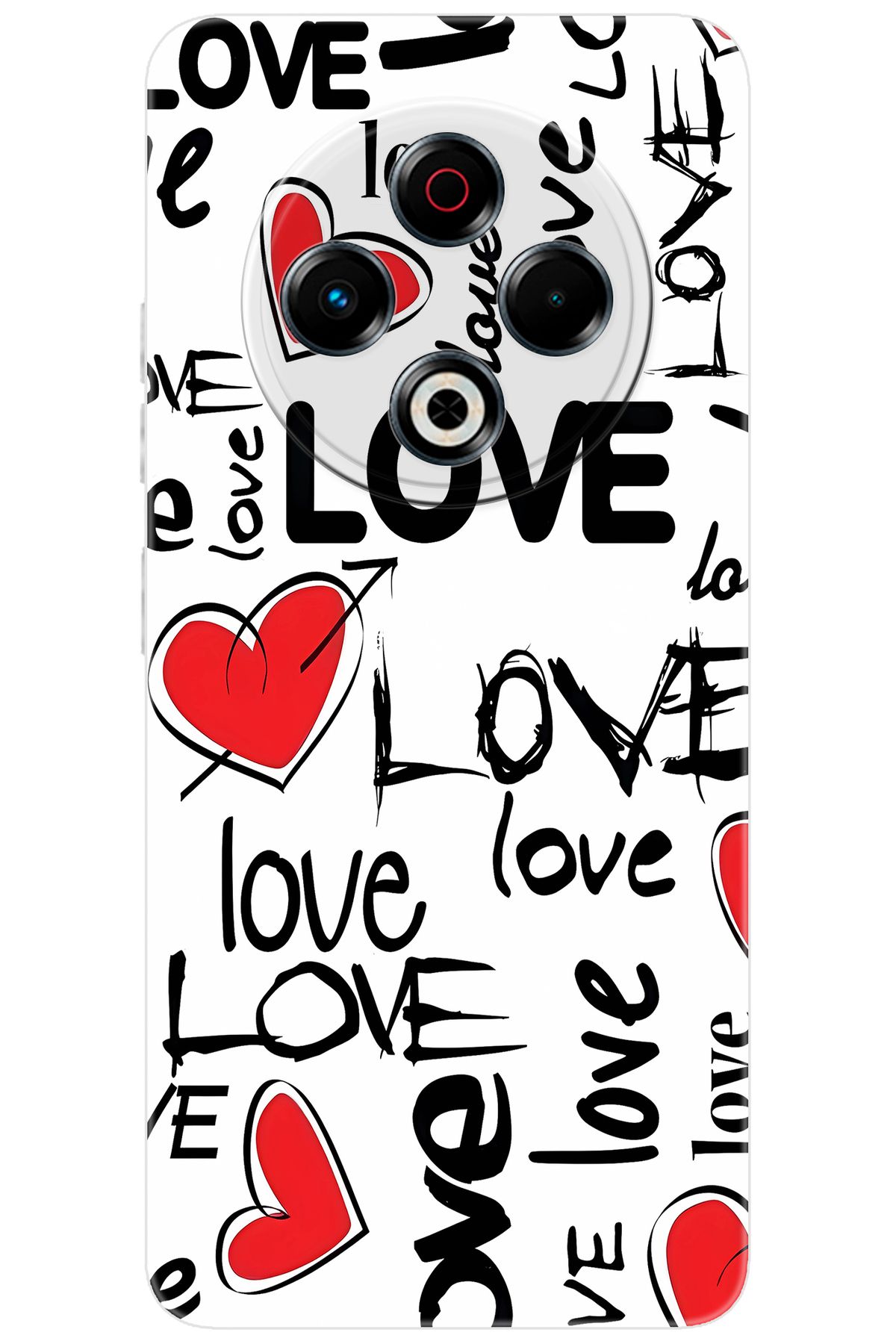 TECNO Spark 30 (KL6) Uyumlu Kılıf Desen Baskılı Silikon Love Kalpler STK:638 CP-4KcqnB5