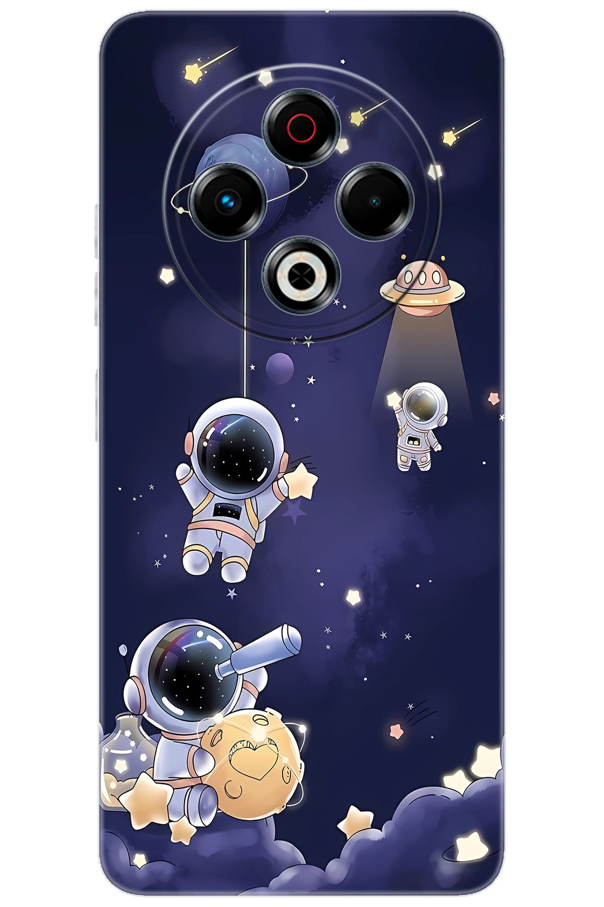 TECNO Spark 30 (KL6) Uyumlu Kılıf Desen Baskılı Silikon Astronot STK:630 CP-m3MHm0I