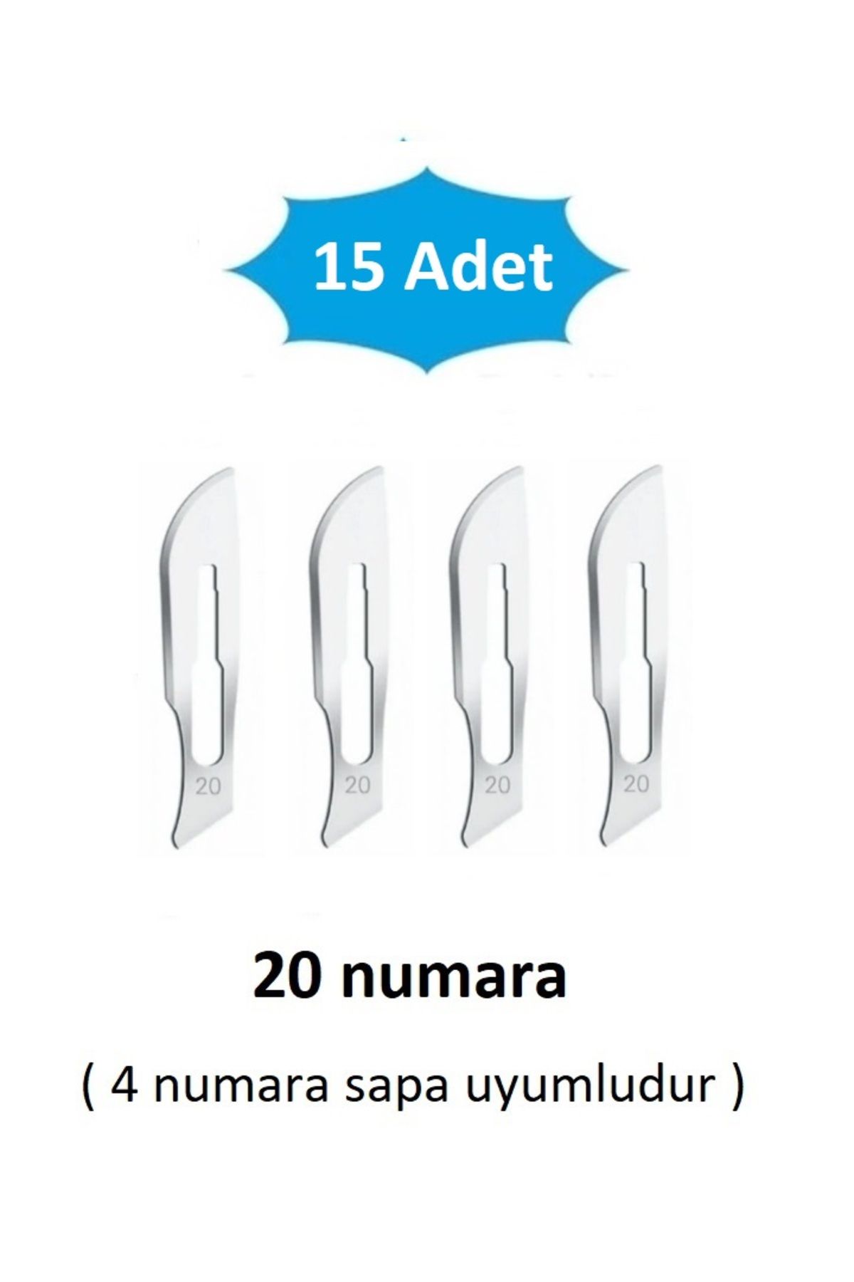 QBR Home 15li paket 20 numara Ahşap Heykel Oyma Sanat Yedek Bıçağı. Geçirmeli Tip ( 4 numara sapa uyumlu )