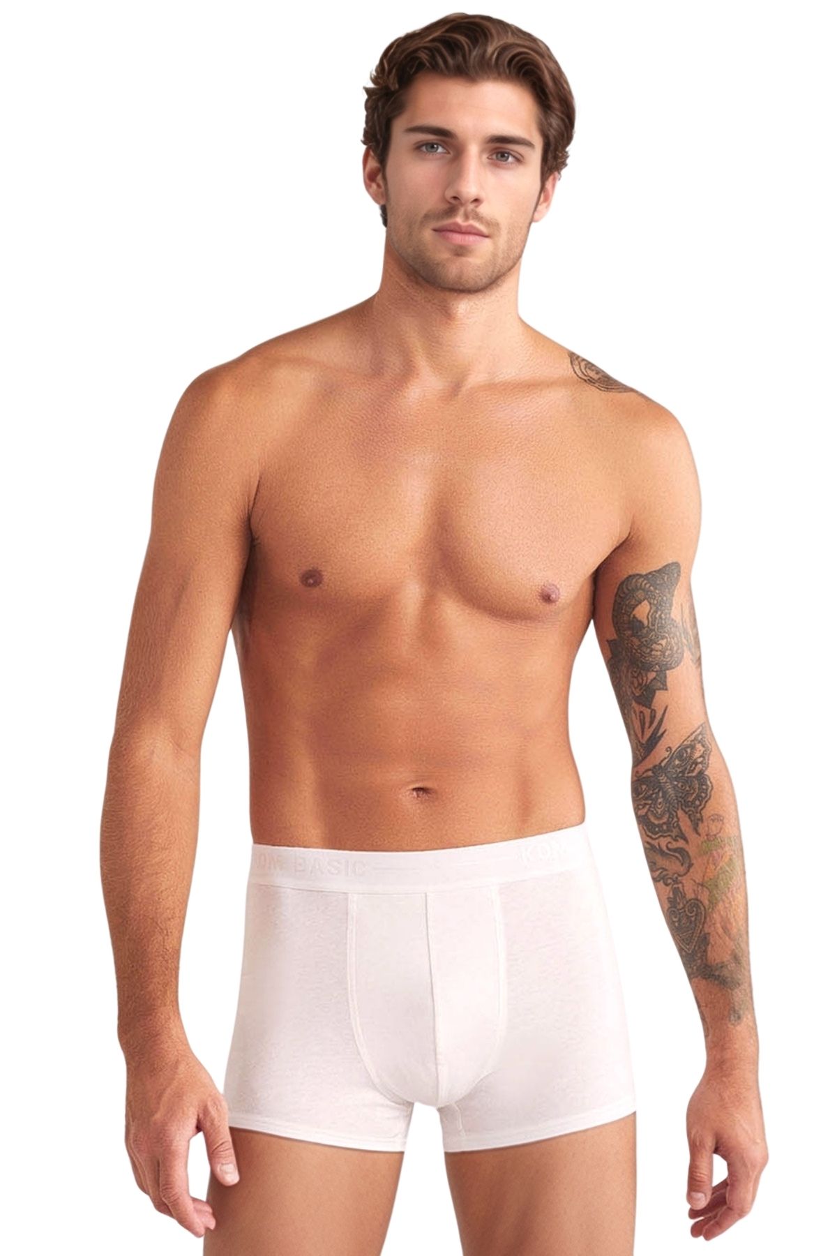 Kom Erkek Pamuklu Modal Lastikli Bel Uzun Paça 2'li Boxer