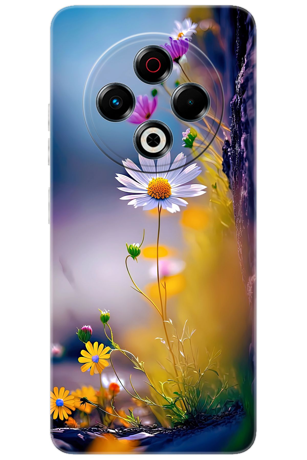 TECNO Spark 30 (KL6) Uyumlu Kılıf Desen Baskılı Silikon Papatya Seri STK:1000 CP-YetwVfB