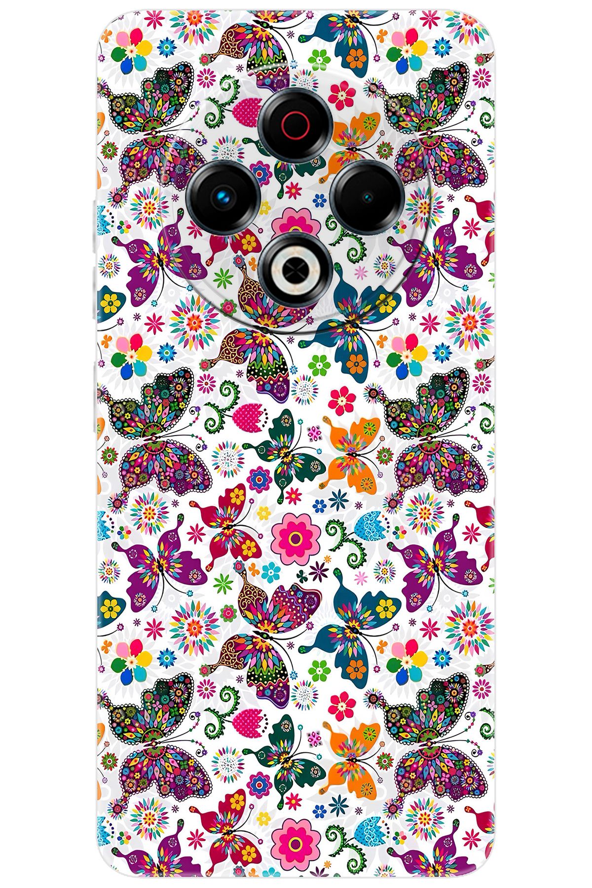 TECNO Spark 30 (KL6) Uyumlu Kılıf Desen Baskılı Silikon Kelebek STK:700 CP-9nOmemJ
