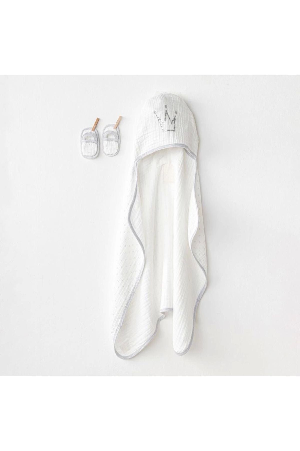 FTT SHOPPING MARKET Nessiworld AC24724 Tovel 80x80 Müslin Wawa Boys Havlu Set White
