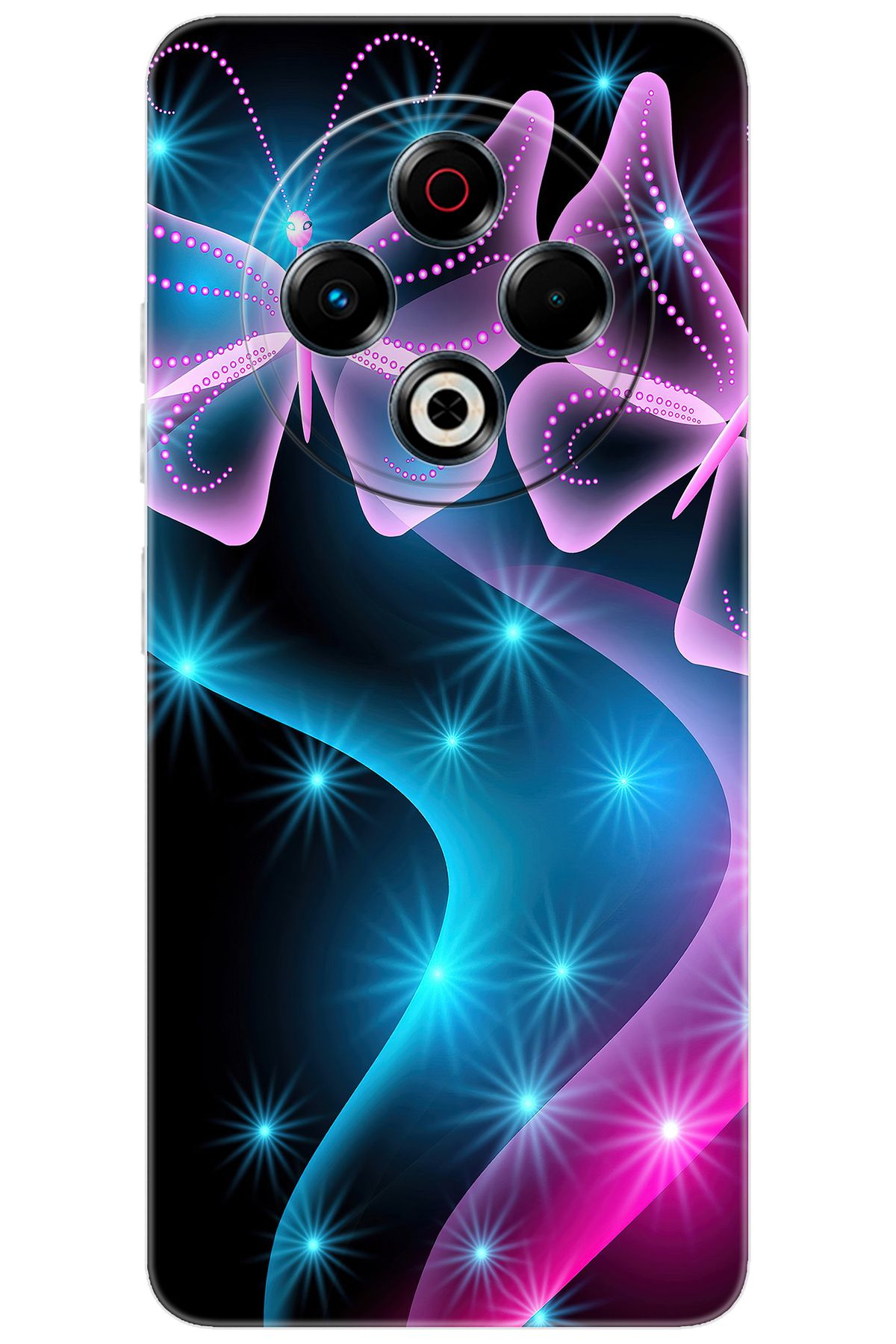 TECNO Spark 30 (KL6) Uyumlu Kılıf Desen Baskılı Silikon Kelebek Dalga STK:113 CP-I19gwKx
