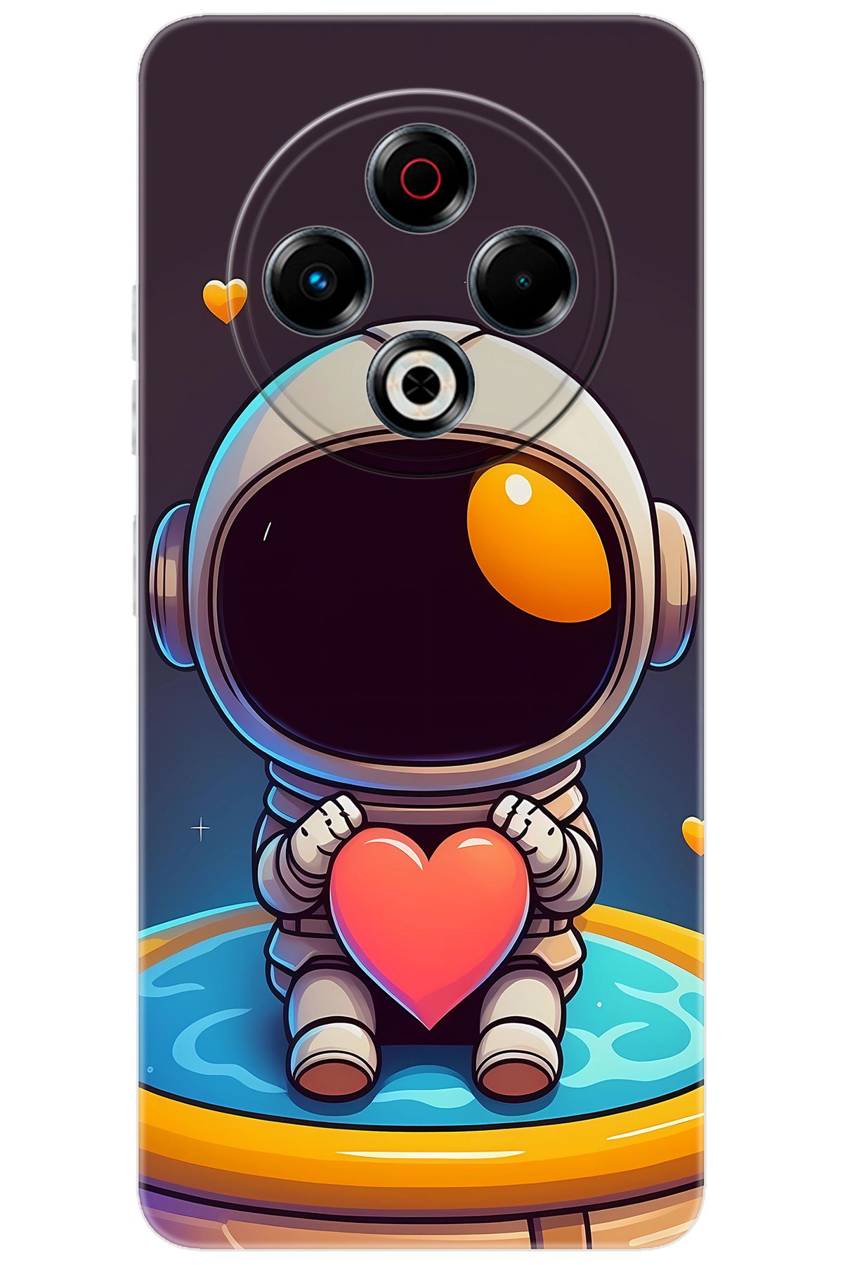 TECNO Spark 30 (KL6) Uyumlu Kılıf Desen Baskılı Silikon Sevimli Astronot STK:659 CP-8Z3ic1o